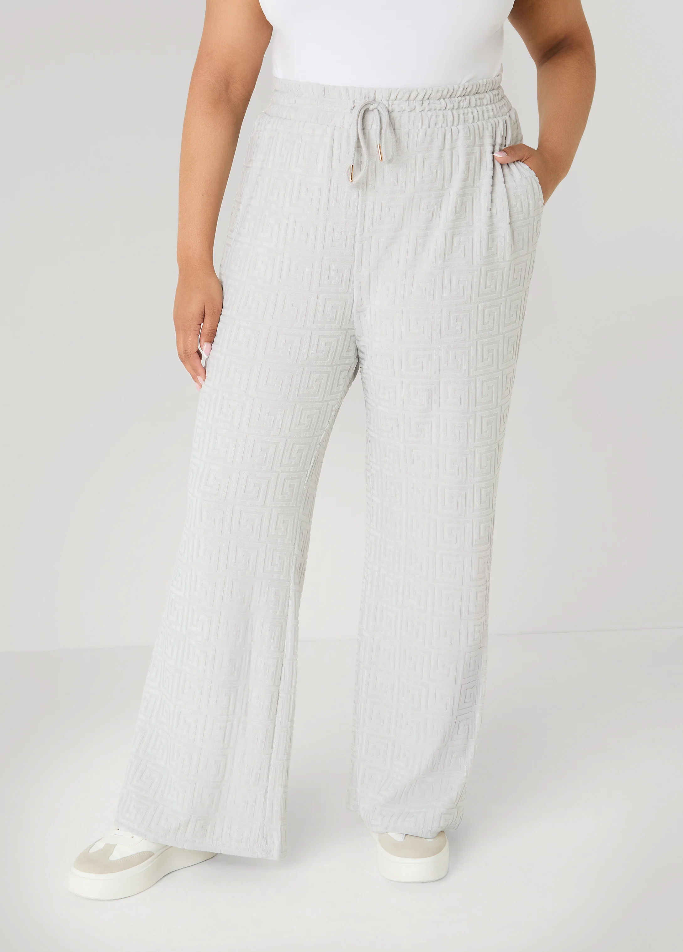 Greek Key Wide Leg Pants - Image 12