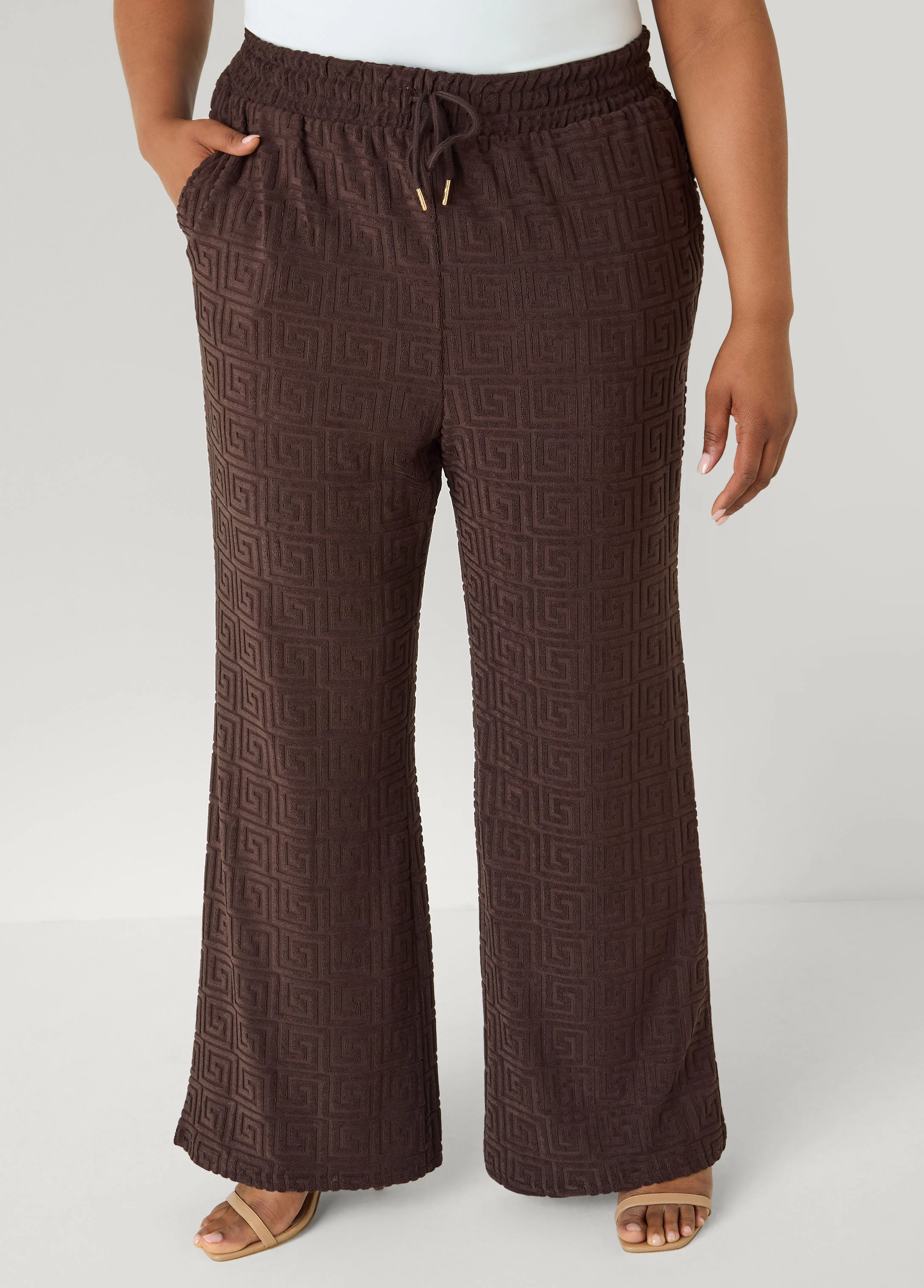Greek Key Wide Leg Pants - Image 3