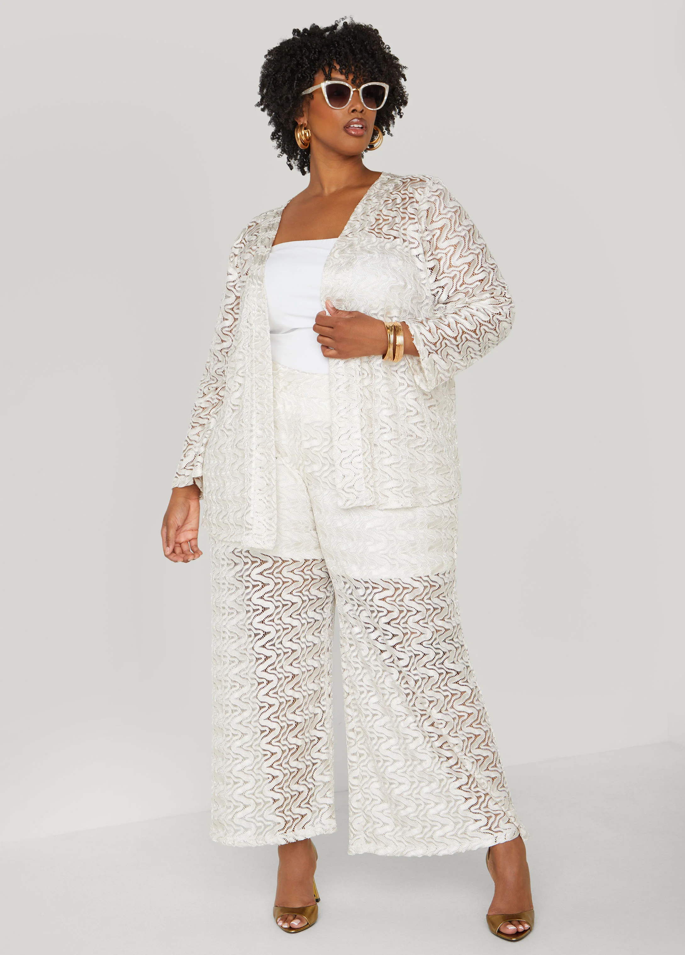 Wide Leg Lace Pants - Image 3