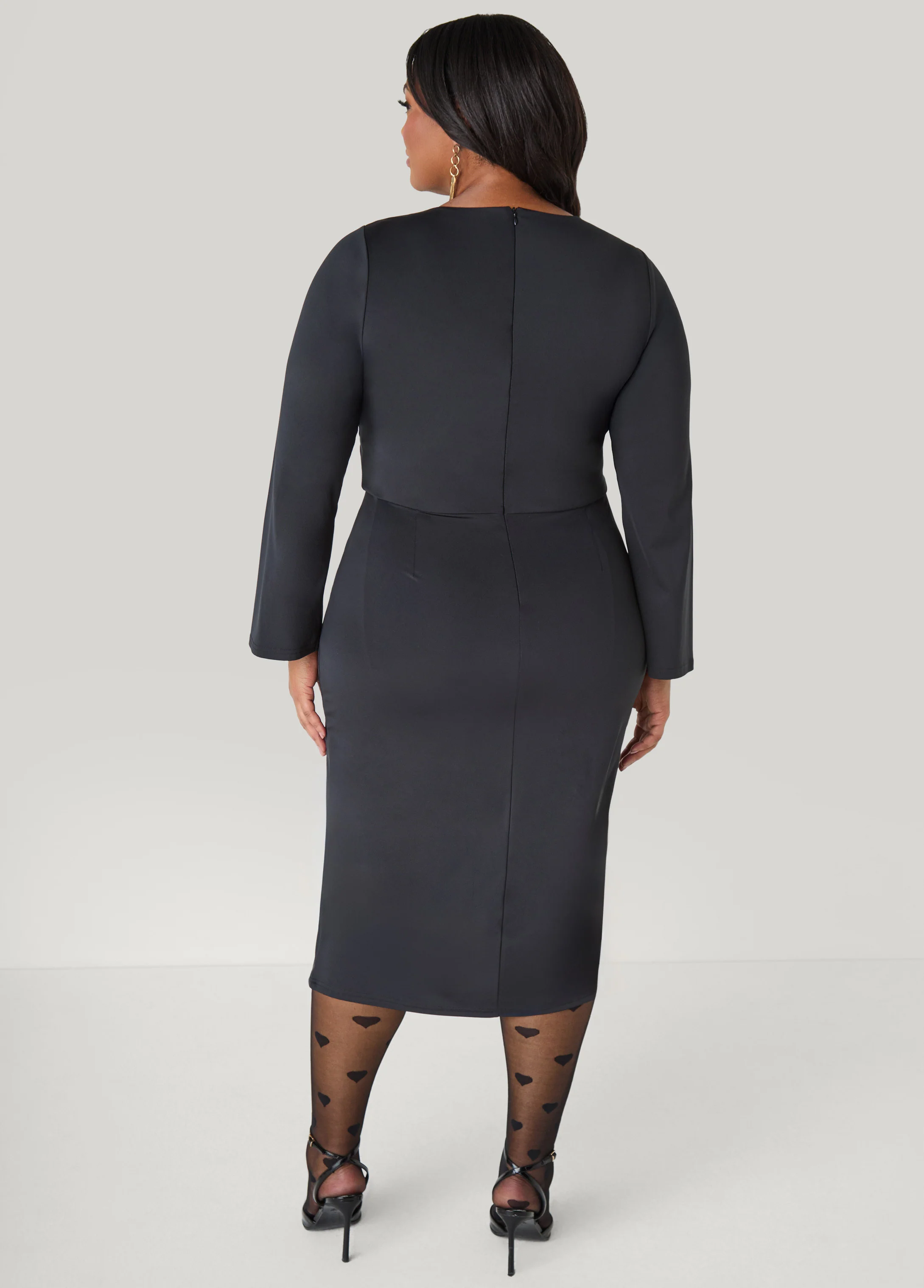 Zip Detailed Bodycon Midi Dress - Image 5
