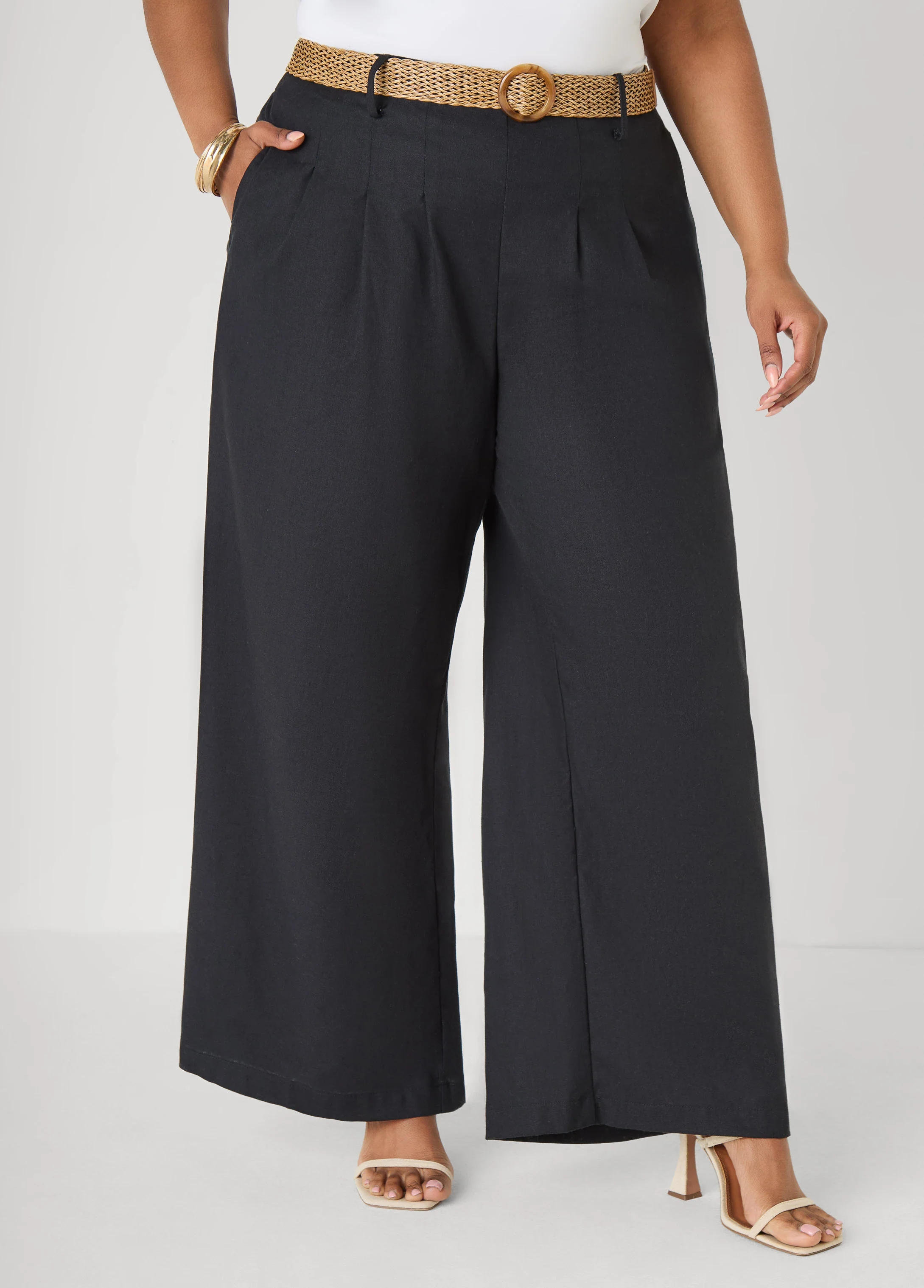 Belted Wide Leg Pants - Image 4