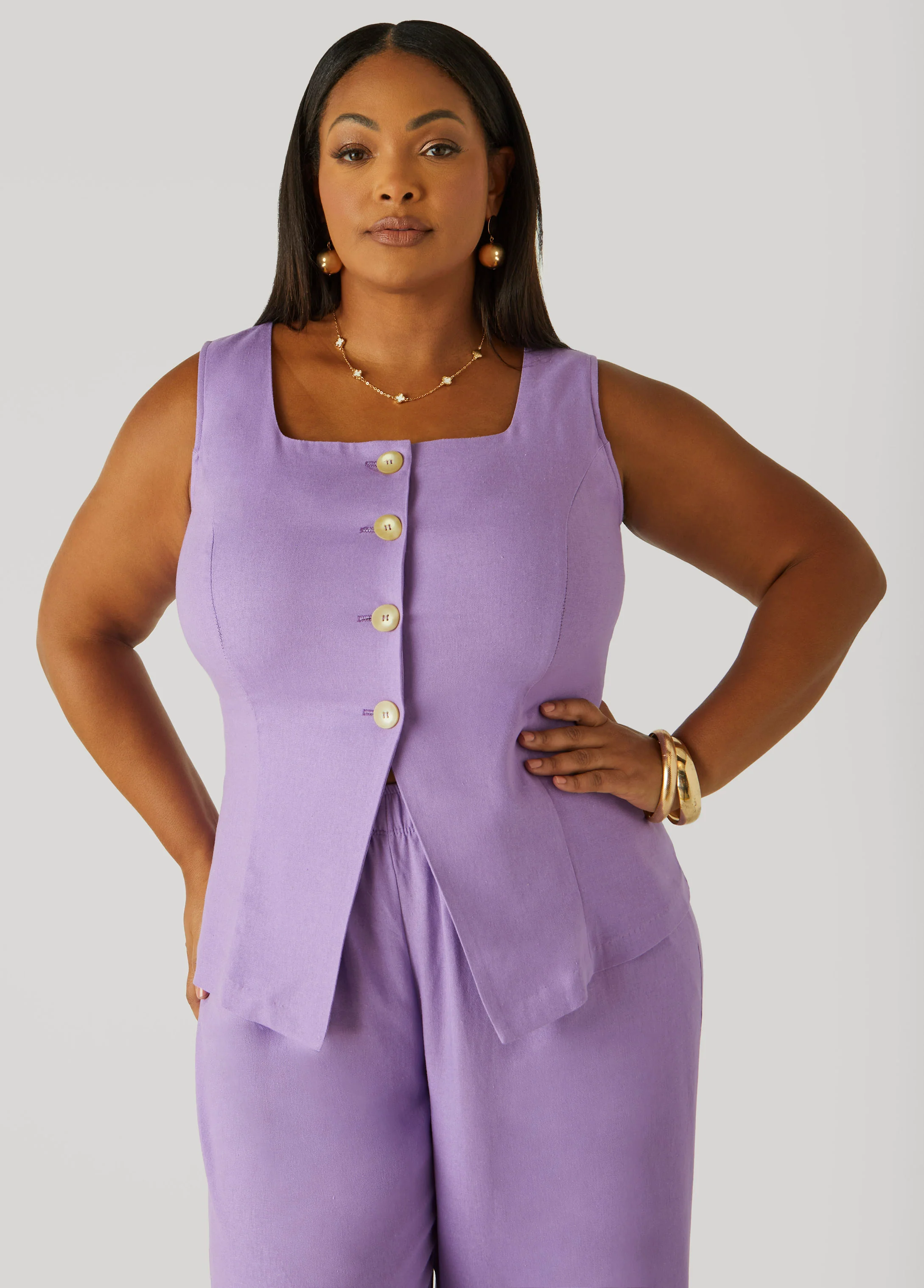 Button Front Vest - Image 7
