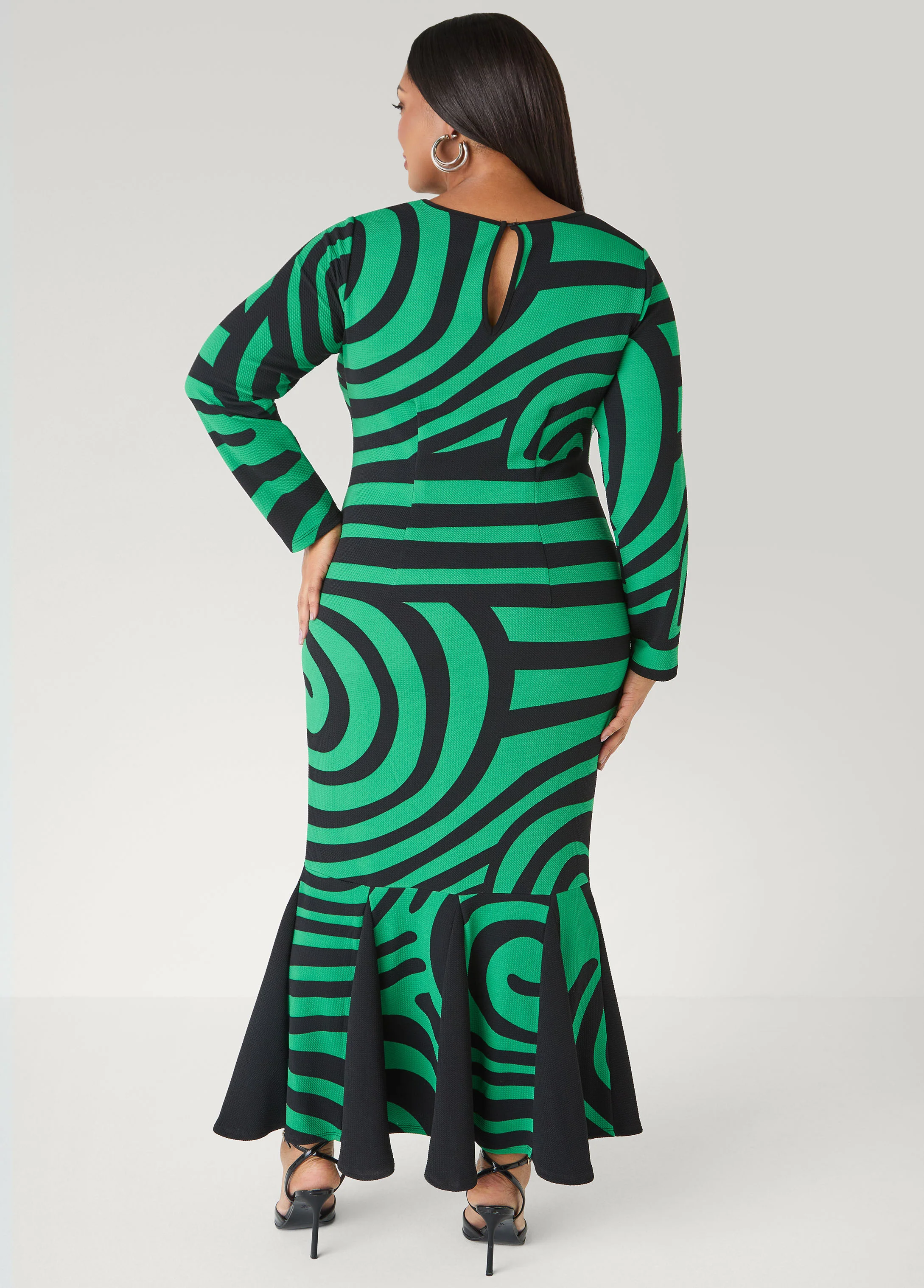 Swirl Print Mermaid Maxi Dress - Image 2