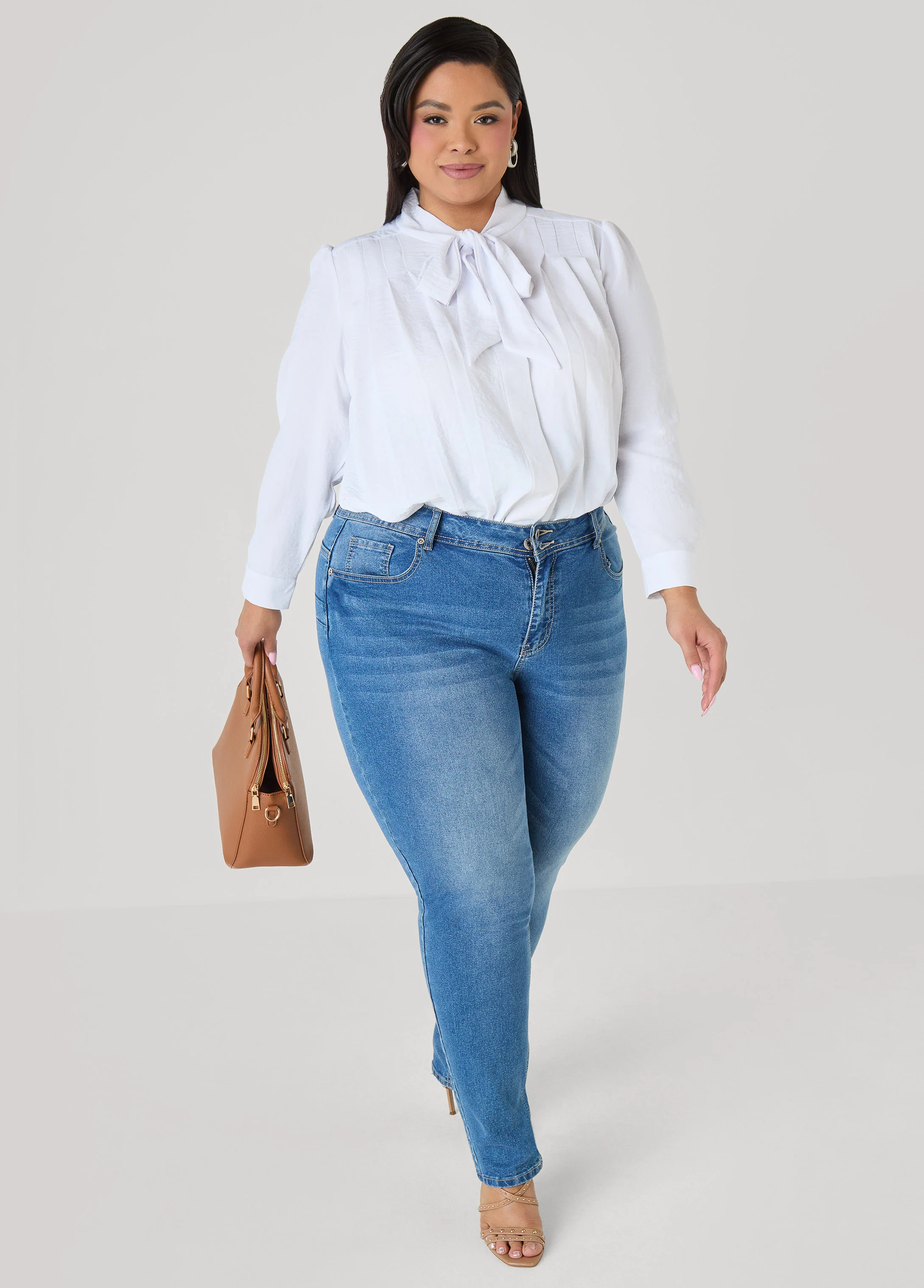 Pleated Tie Neck Shirt - Image 3