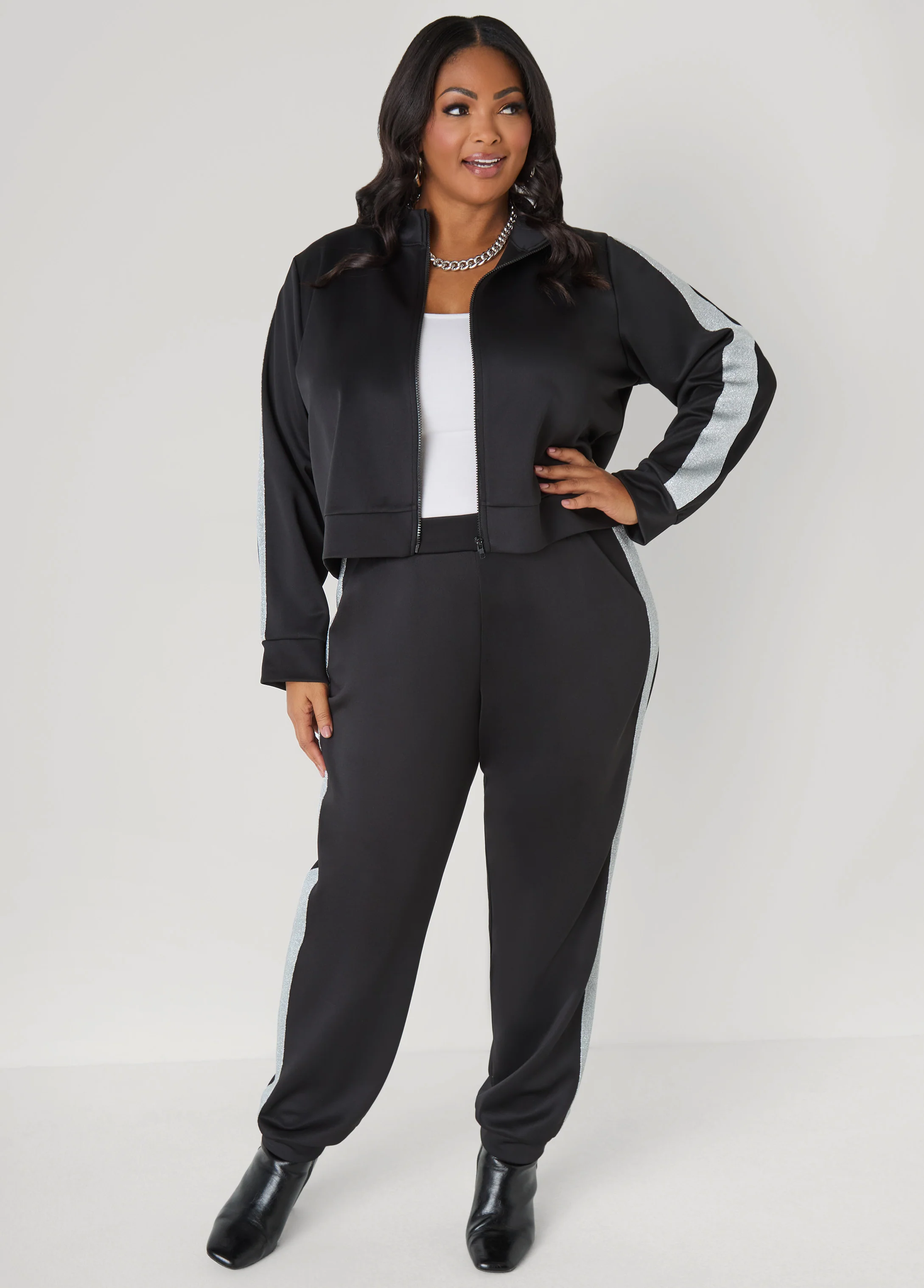 Metallic Paneled Track Jacket - Image 8