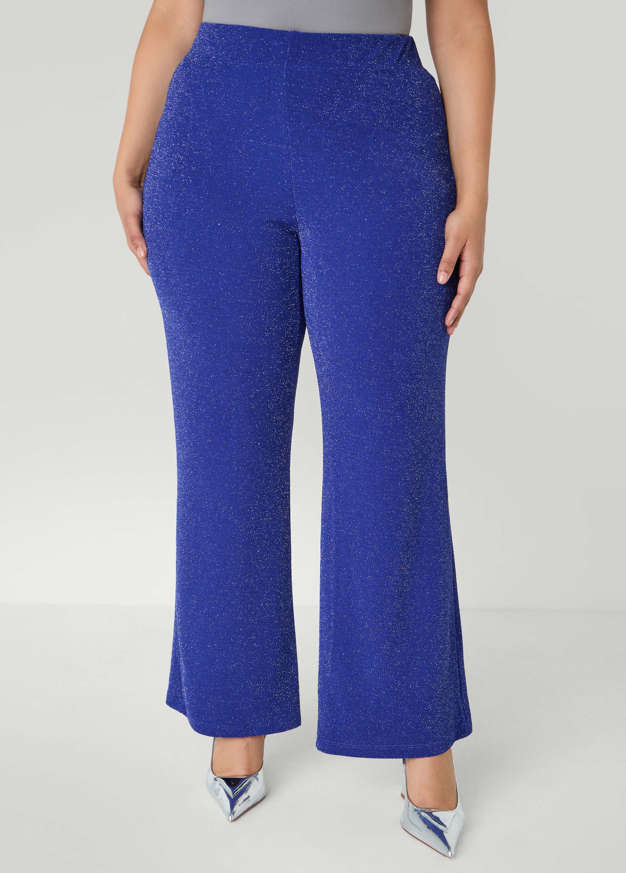 Metallic High Rise Wide Leg Pants - Image 3