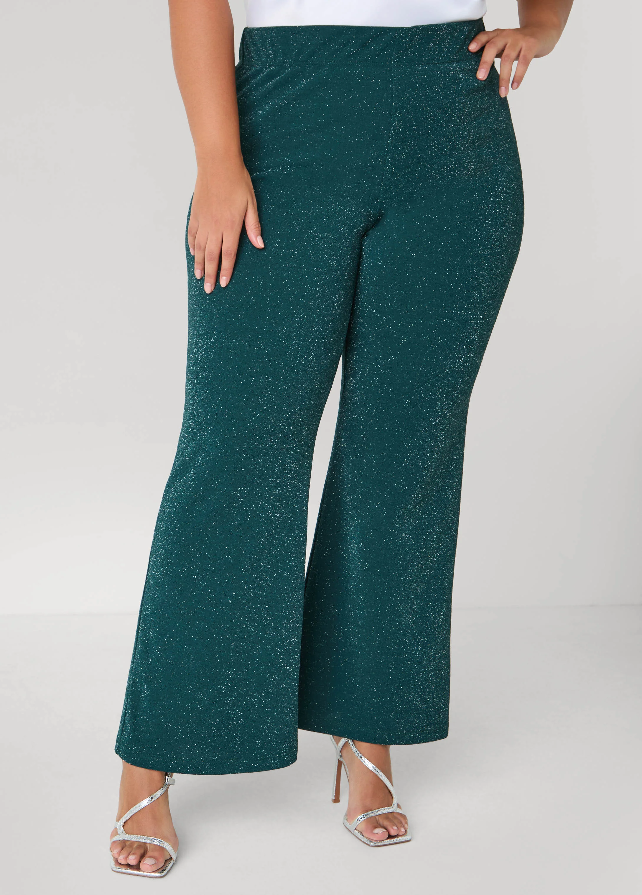 Metallic High Rise Wide Leg Pants - Image 8