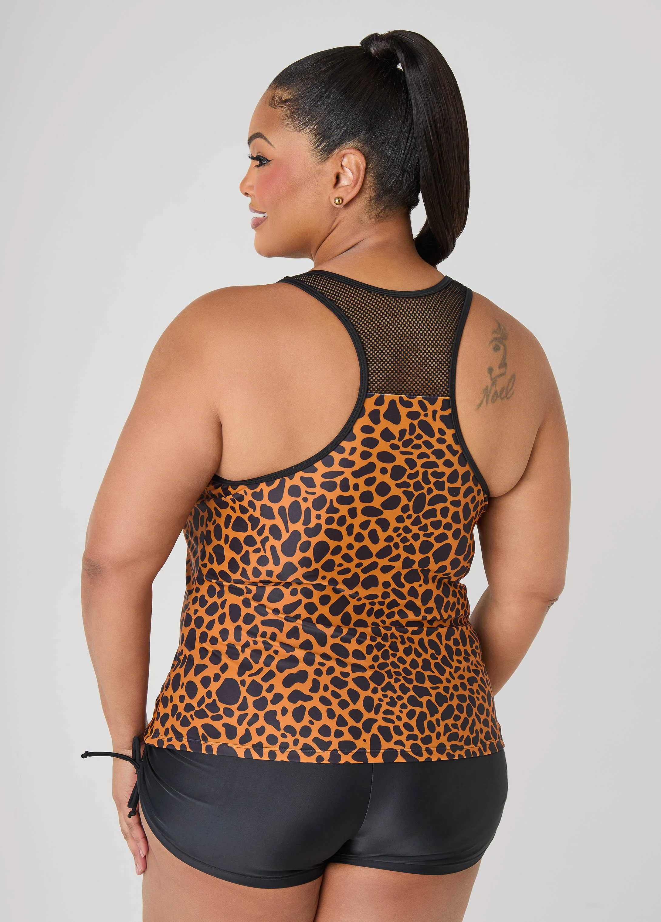 Mesh Paneled Animal Tankini Set - Image 2