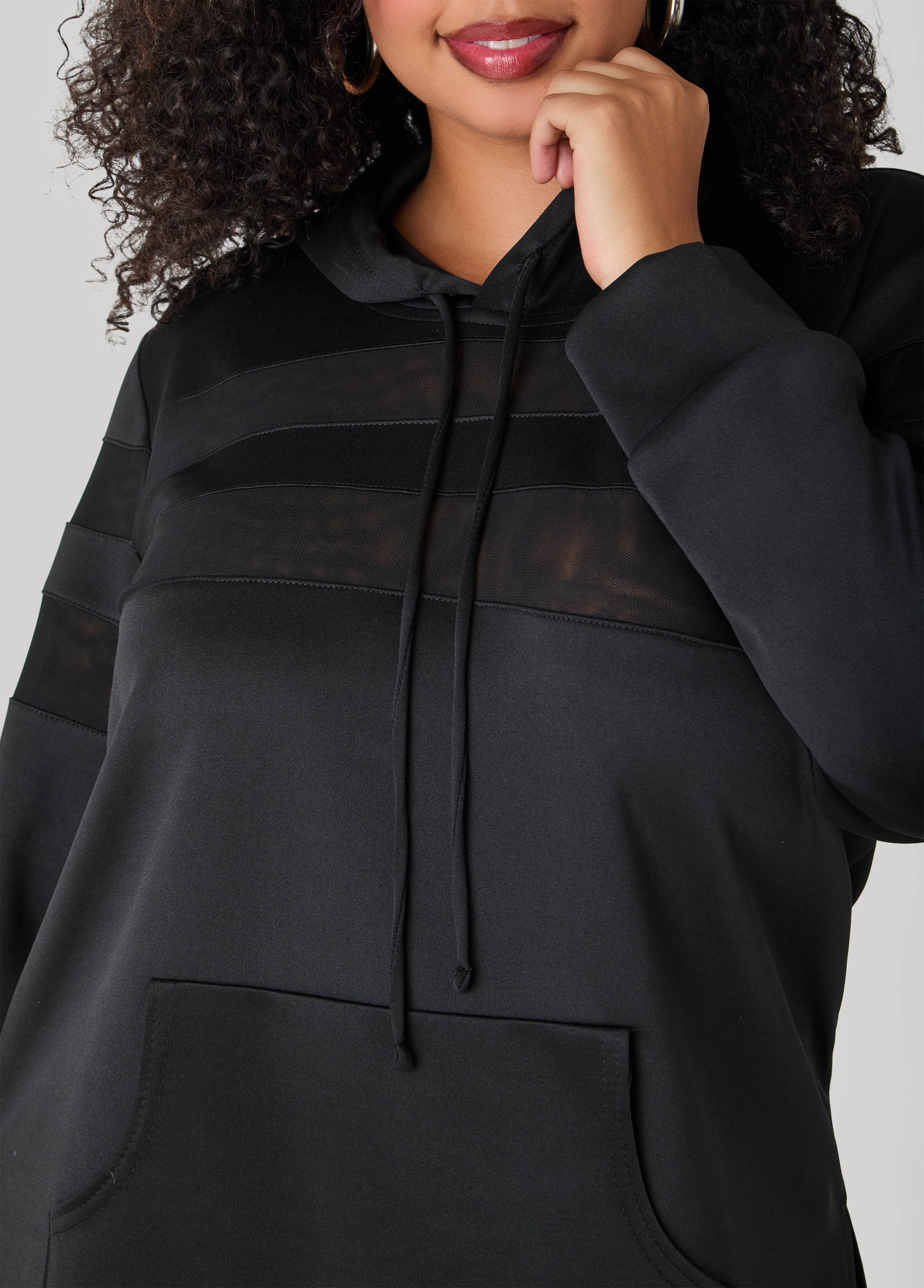 Mesh Paneled Hoodie - Image 4
