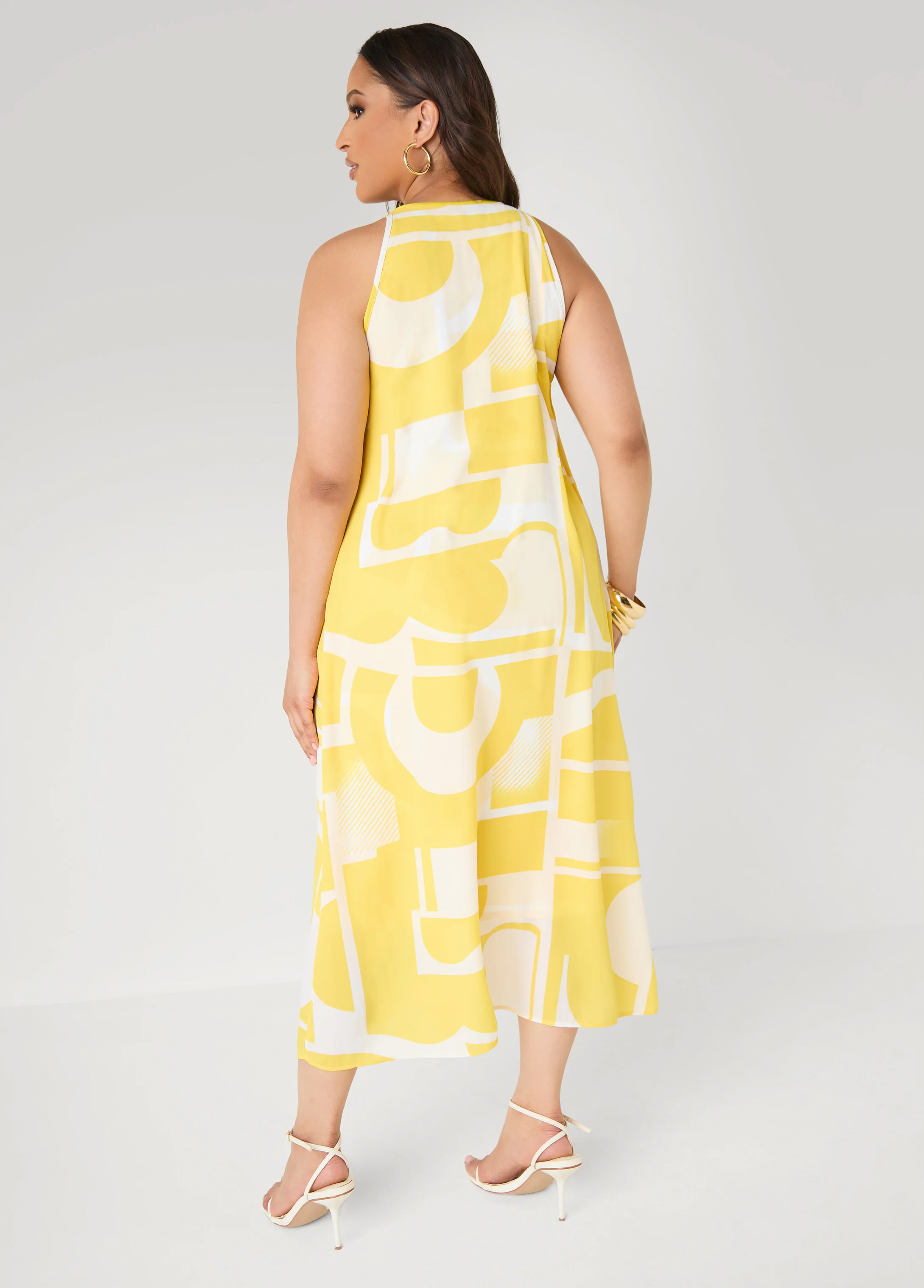Cape Effect Abstract Midaxi Dress - Image 2