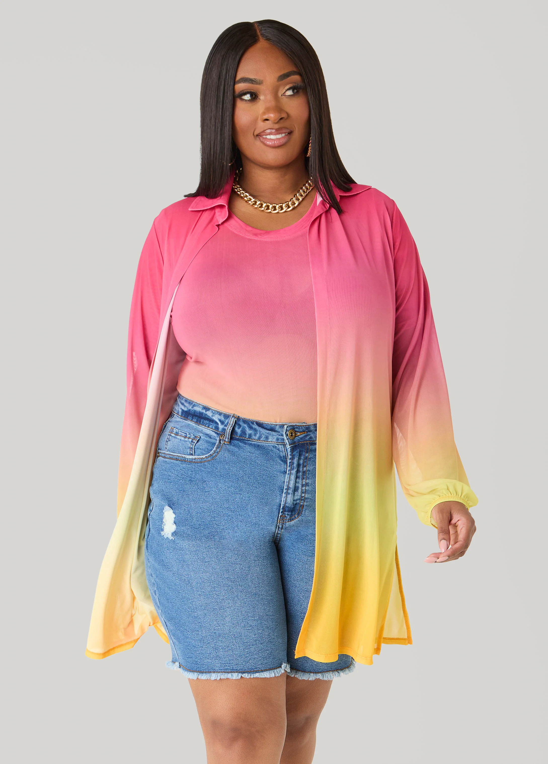 Ombre Mesh Tee - Image 3