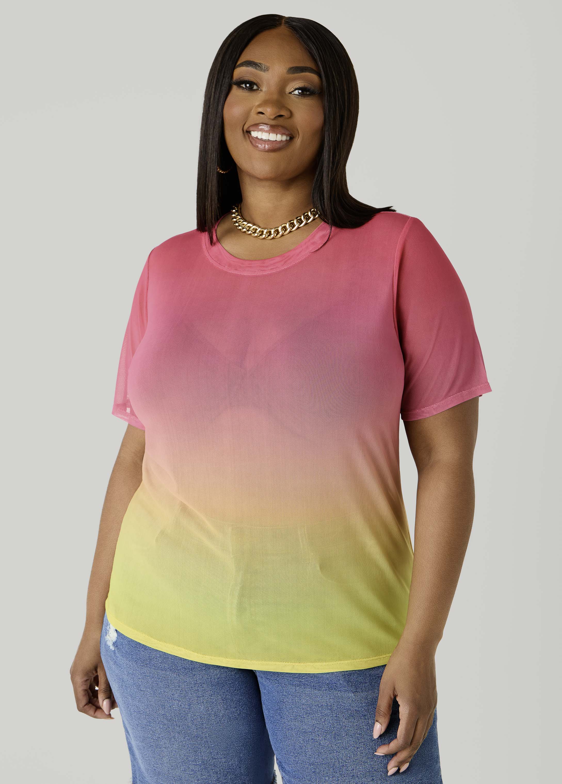 Ombre Mesh Tee - Image 4