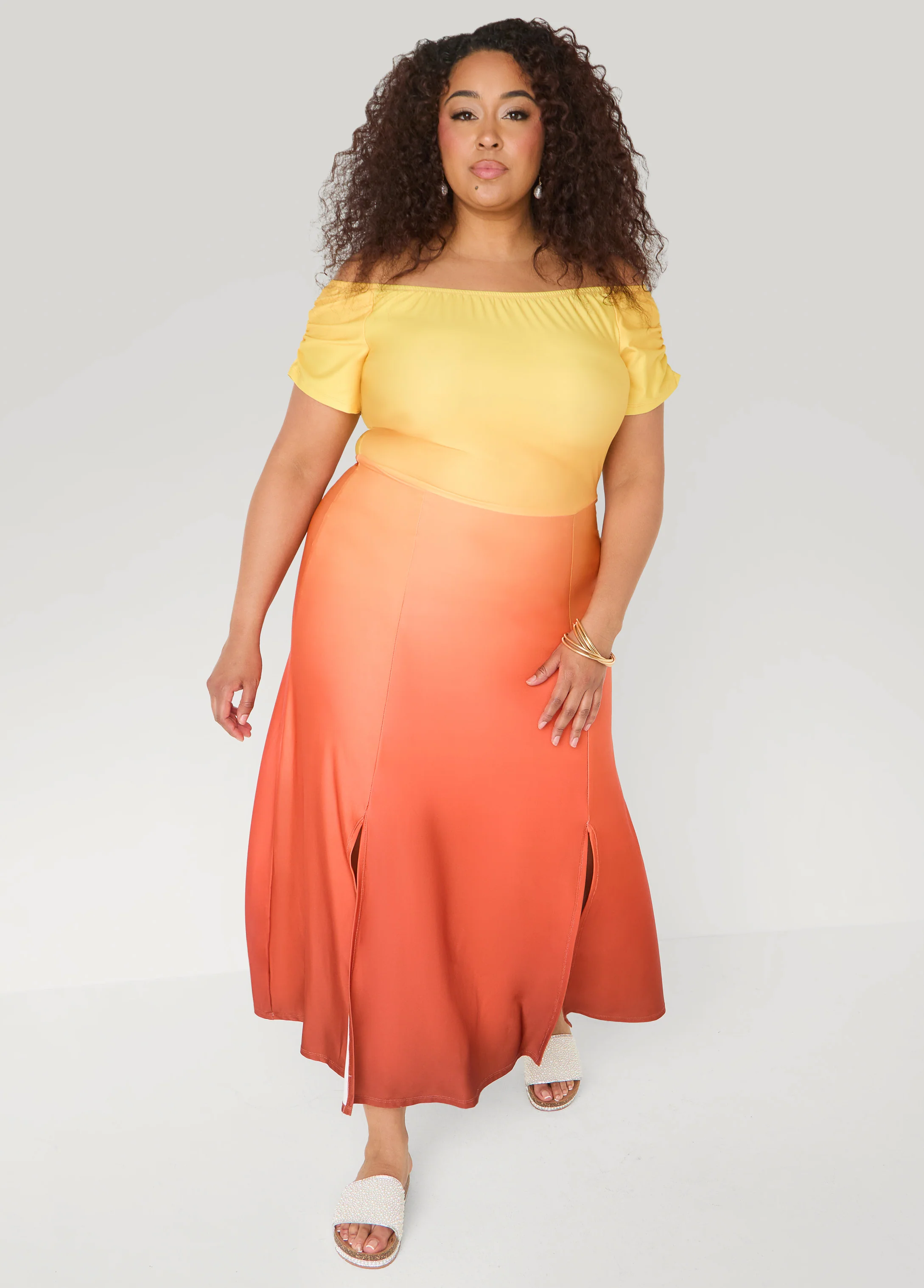 Tall Ombre Off The Shoulder Maxi Dress - Image 3