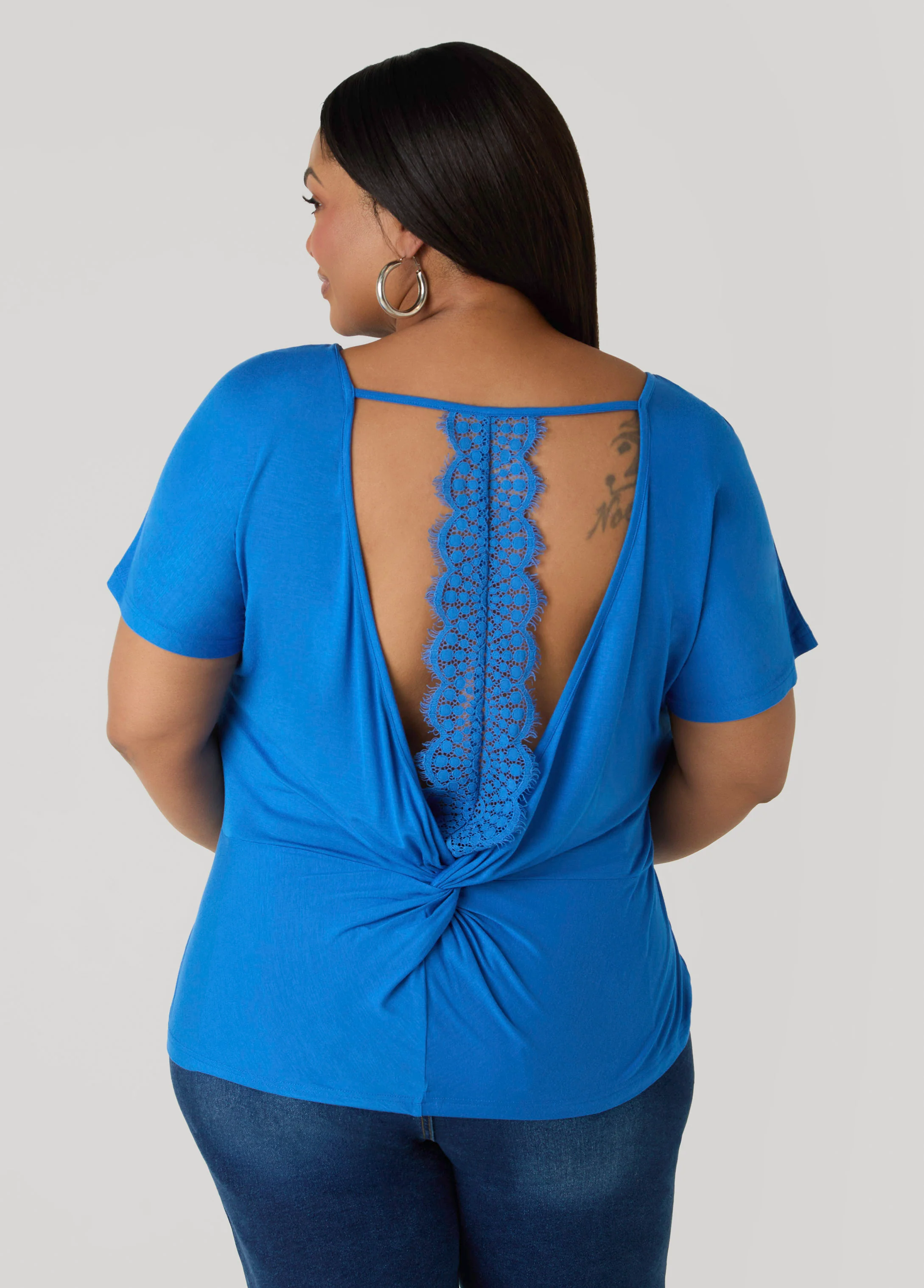 Lace Paneled Open Back Top - Image 2