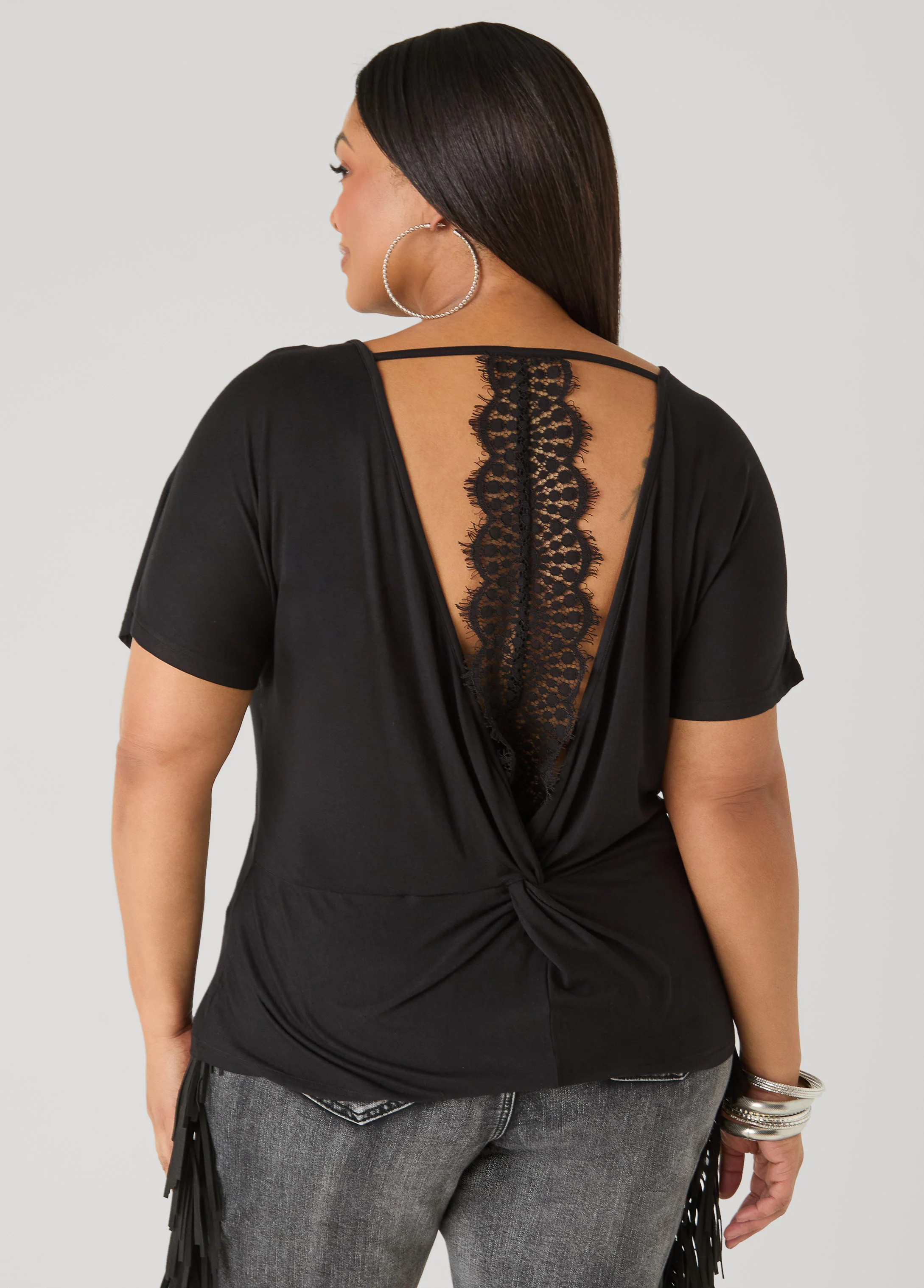 Lace Paneled Open Back Top - Image 6