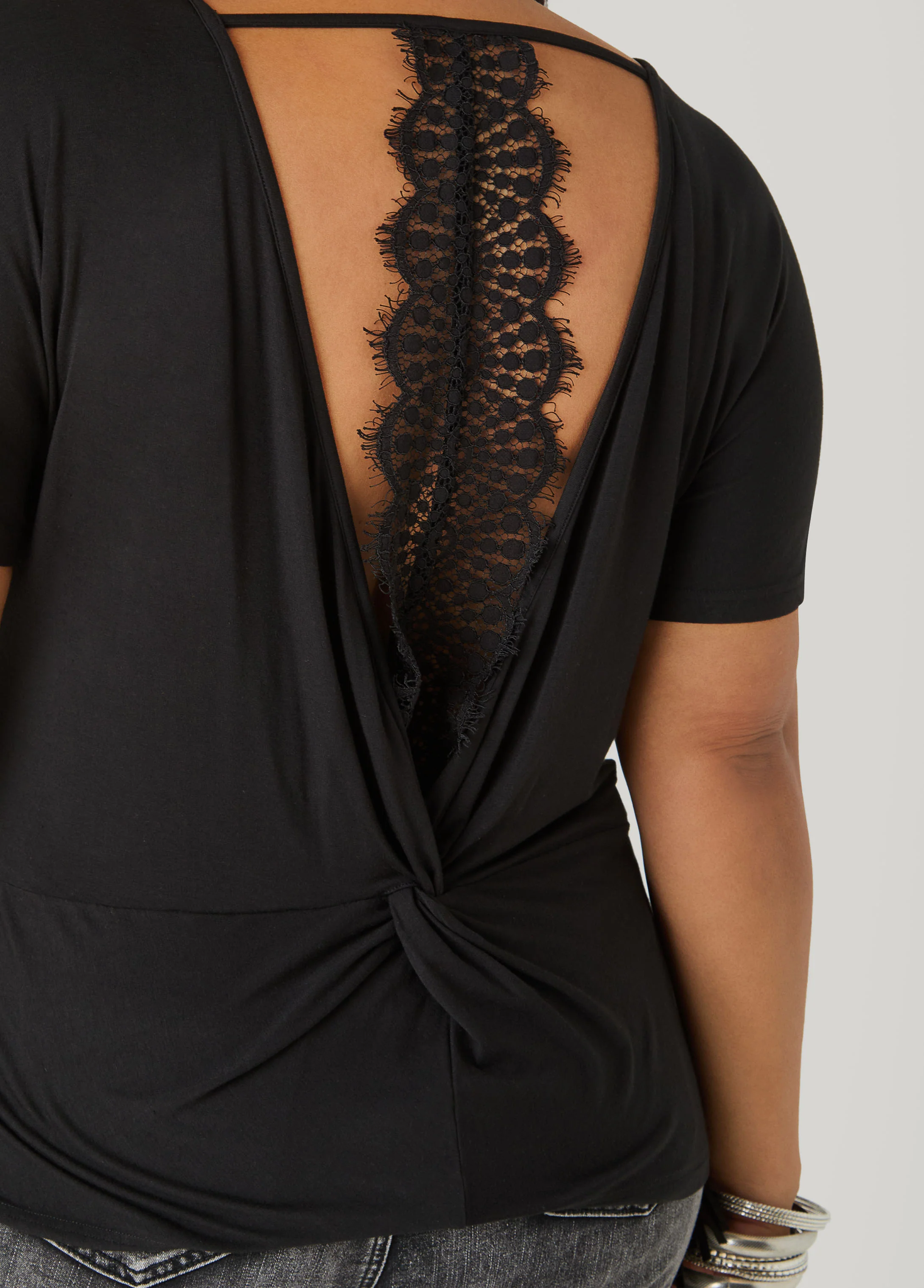 Lace Paneled Open Back Top - Image 8