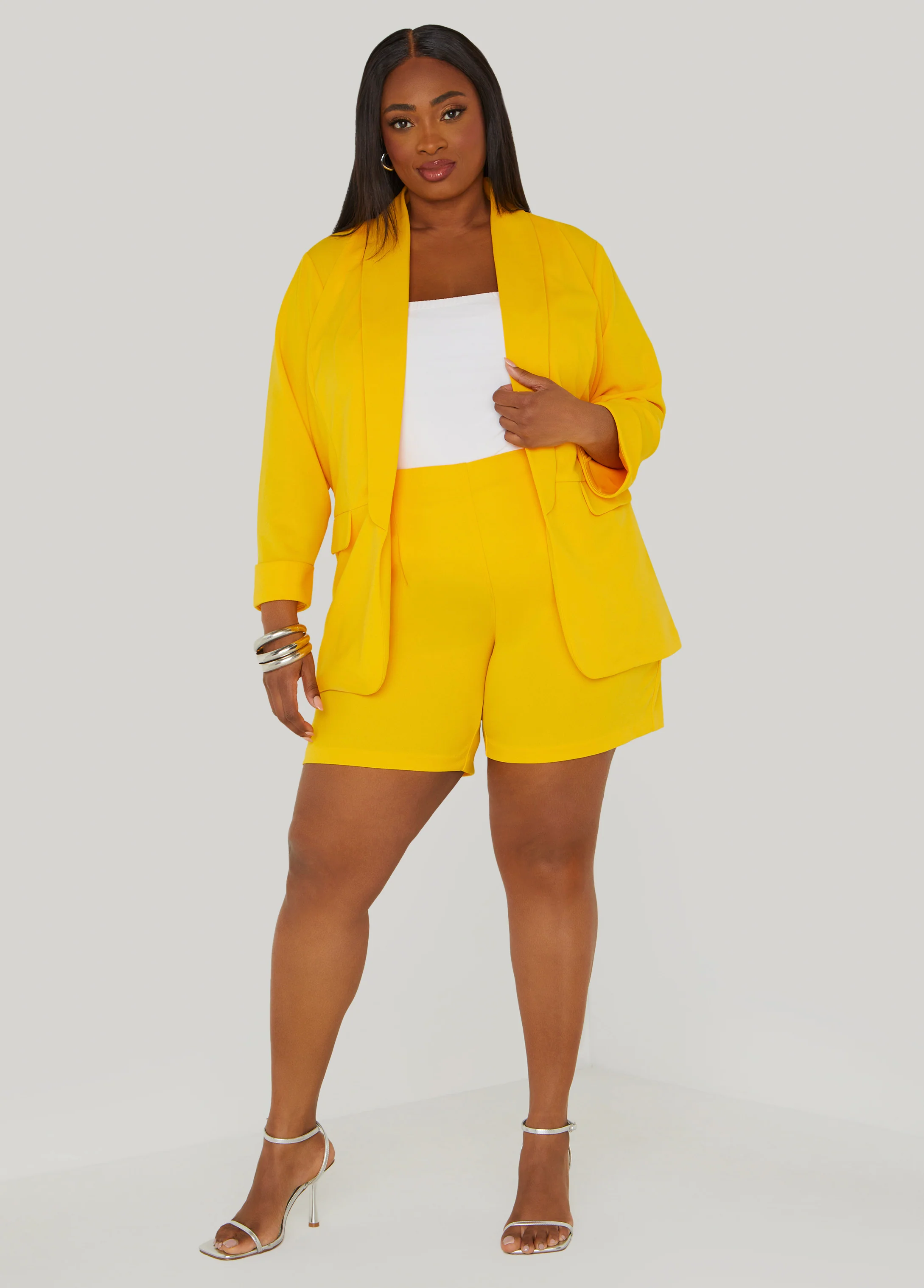 Open Front Cuffed Blazer - Image 4