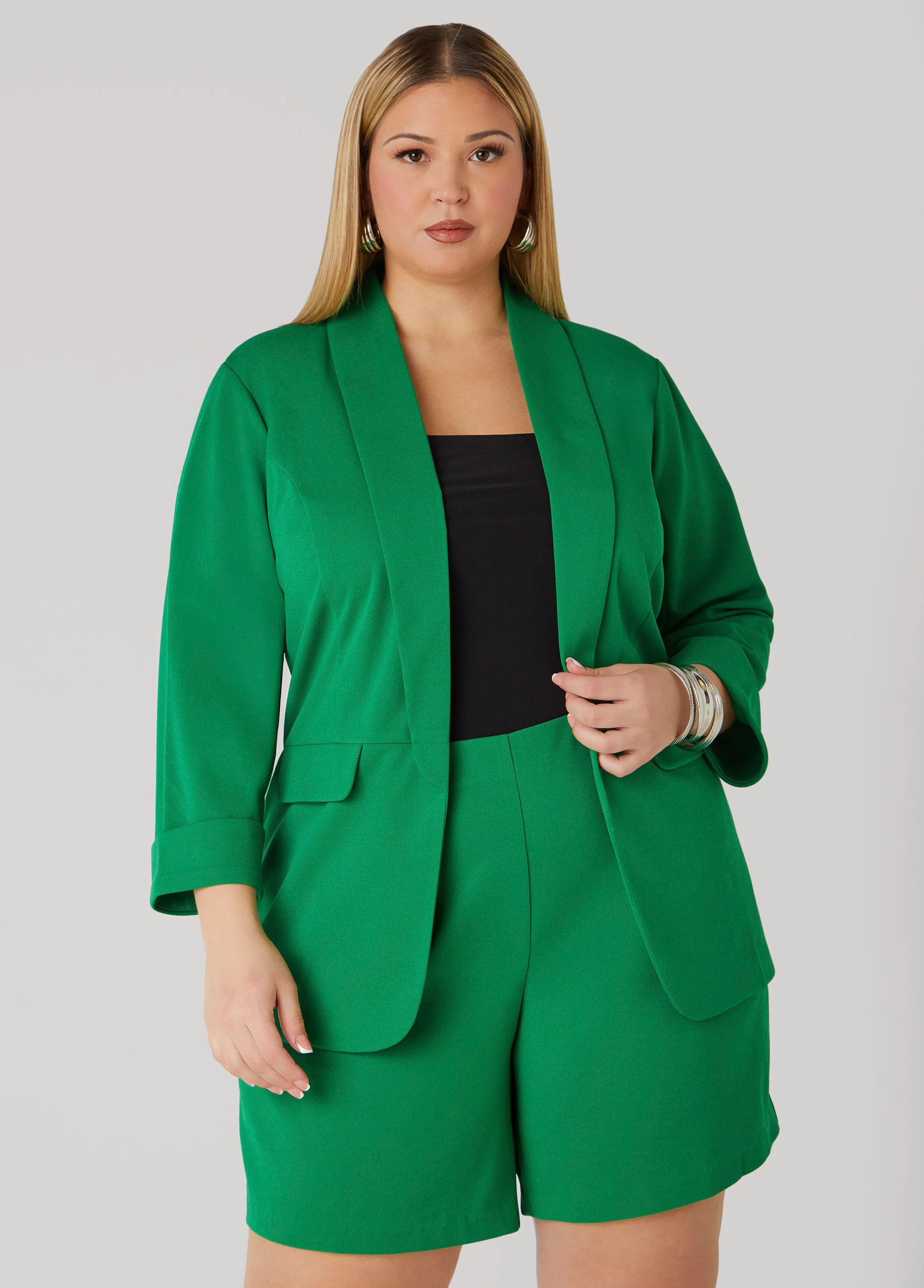 Open Front Cuffed Blazer - Image 5