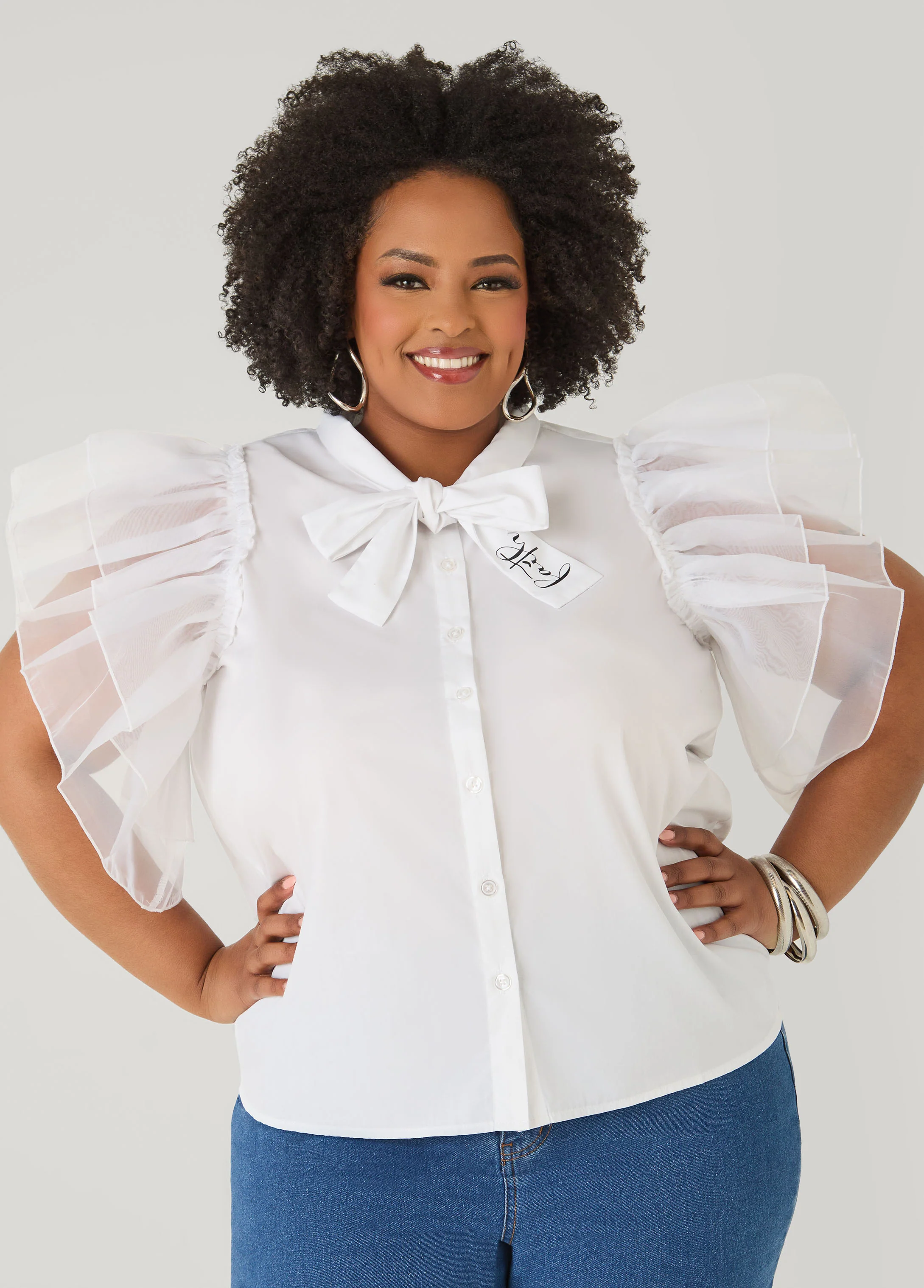 Organza Sleeved Faith Shirt - Image 5