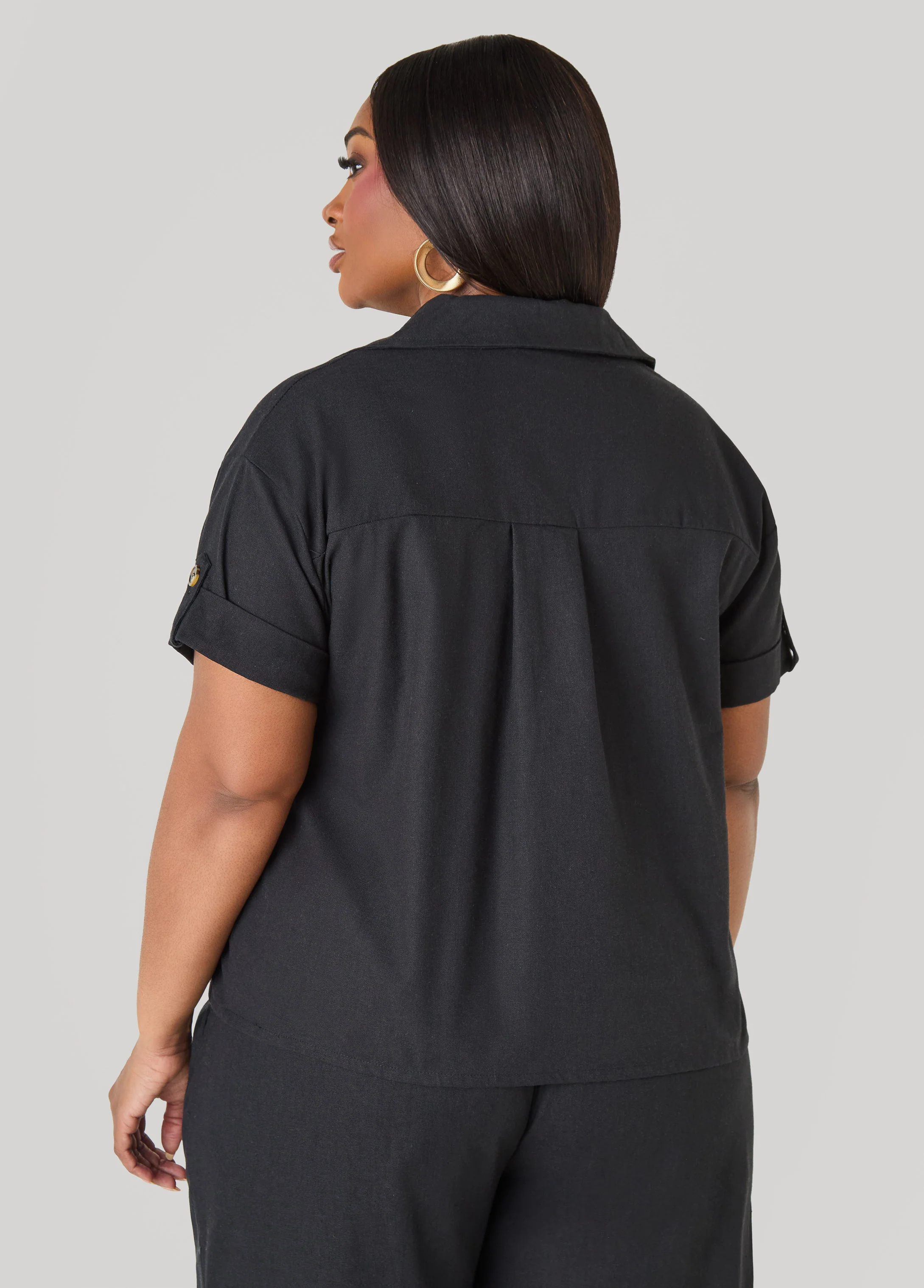 Cuffed Button Front Shirt - Image 2
