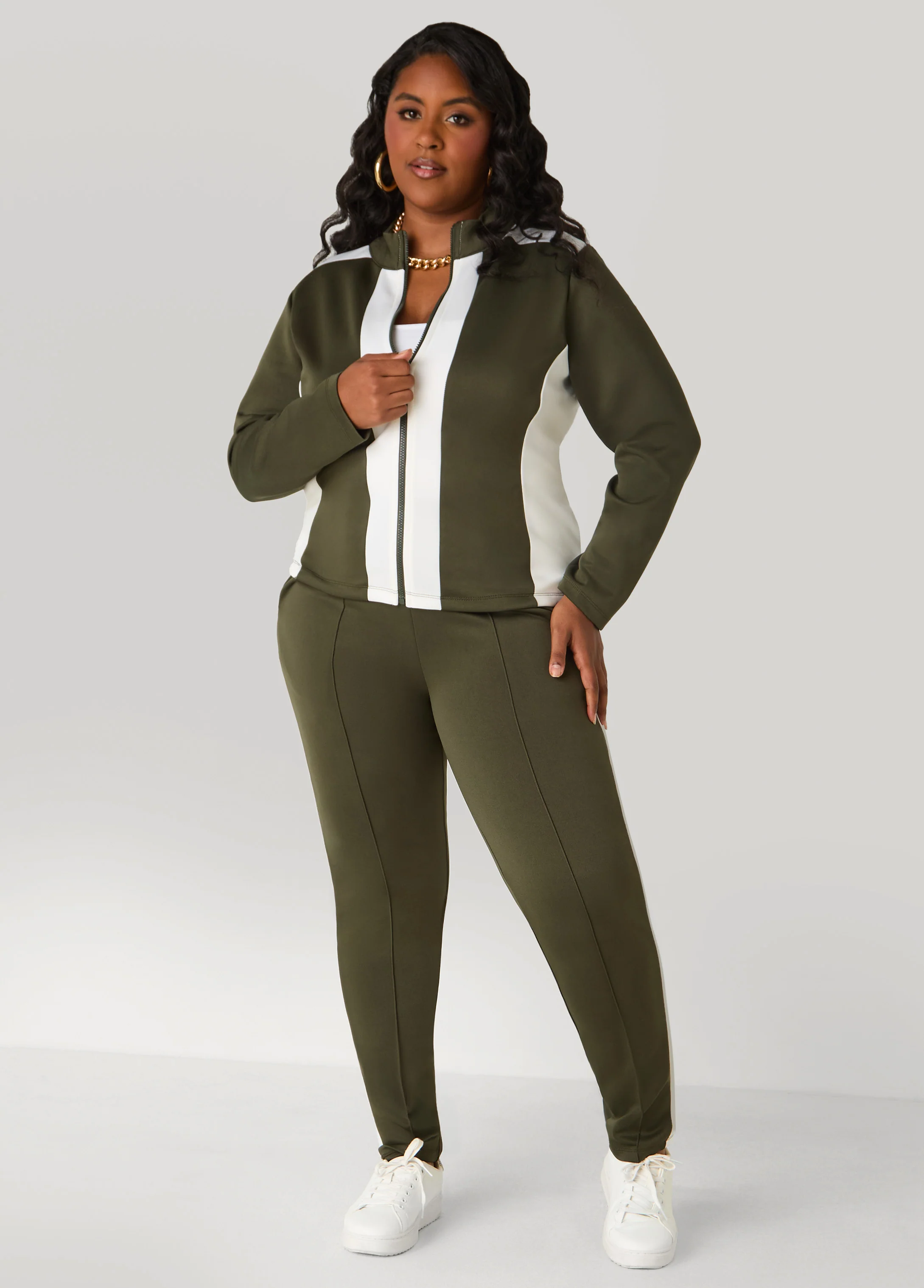 Pintucked Two Tone Leggings - Image 5
