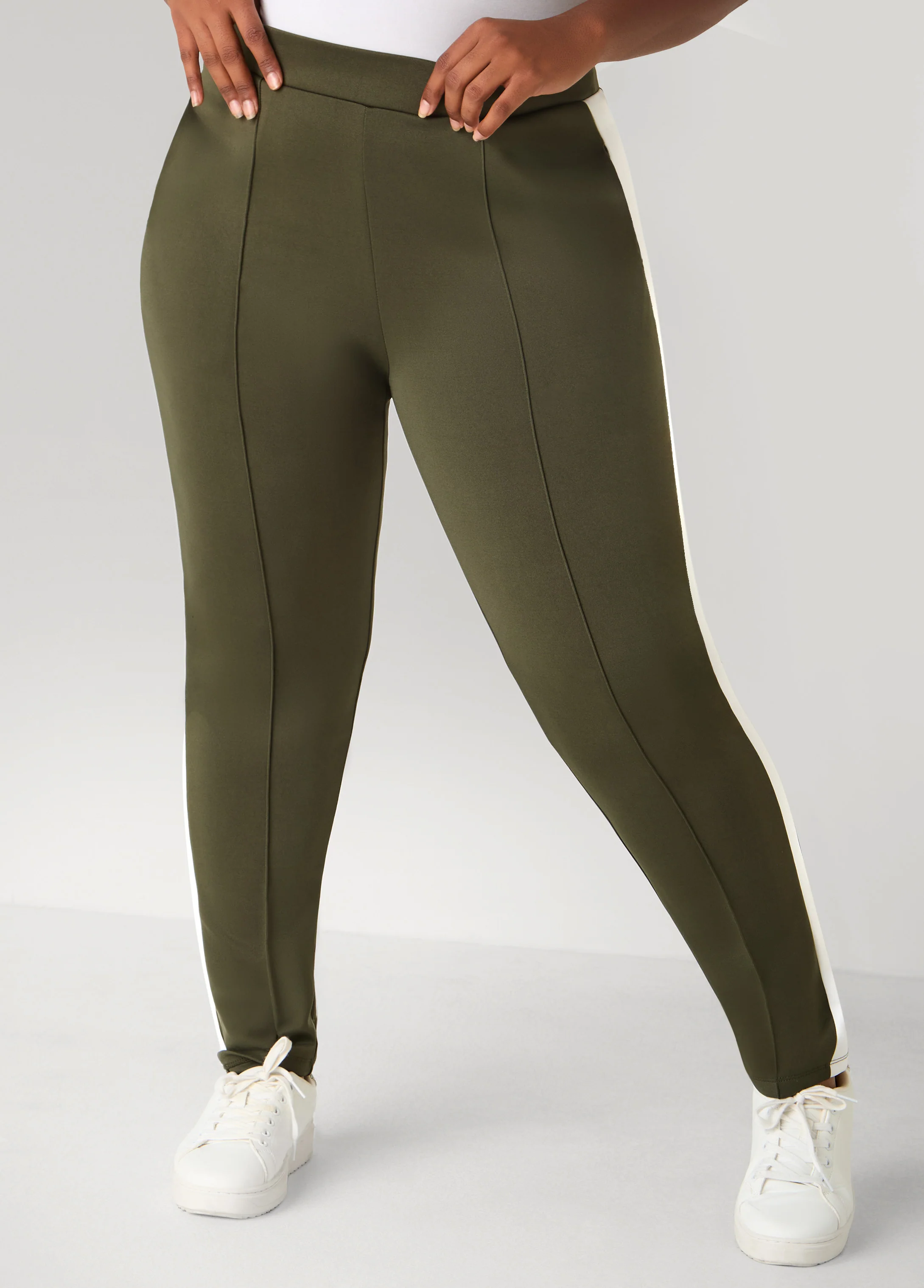 Pintucked Two Tone Leggings - Image 8