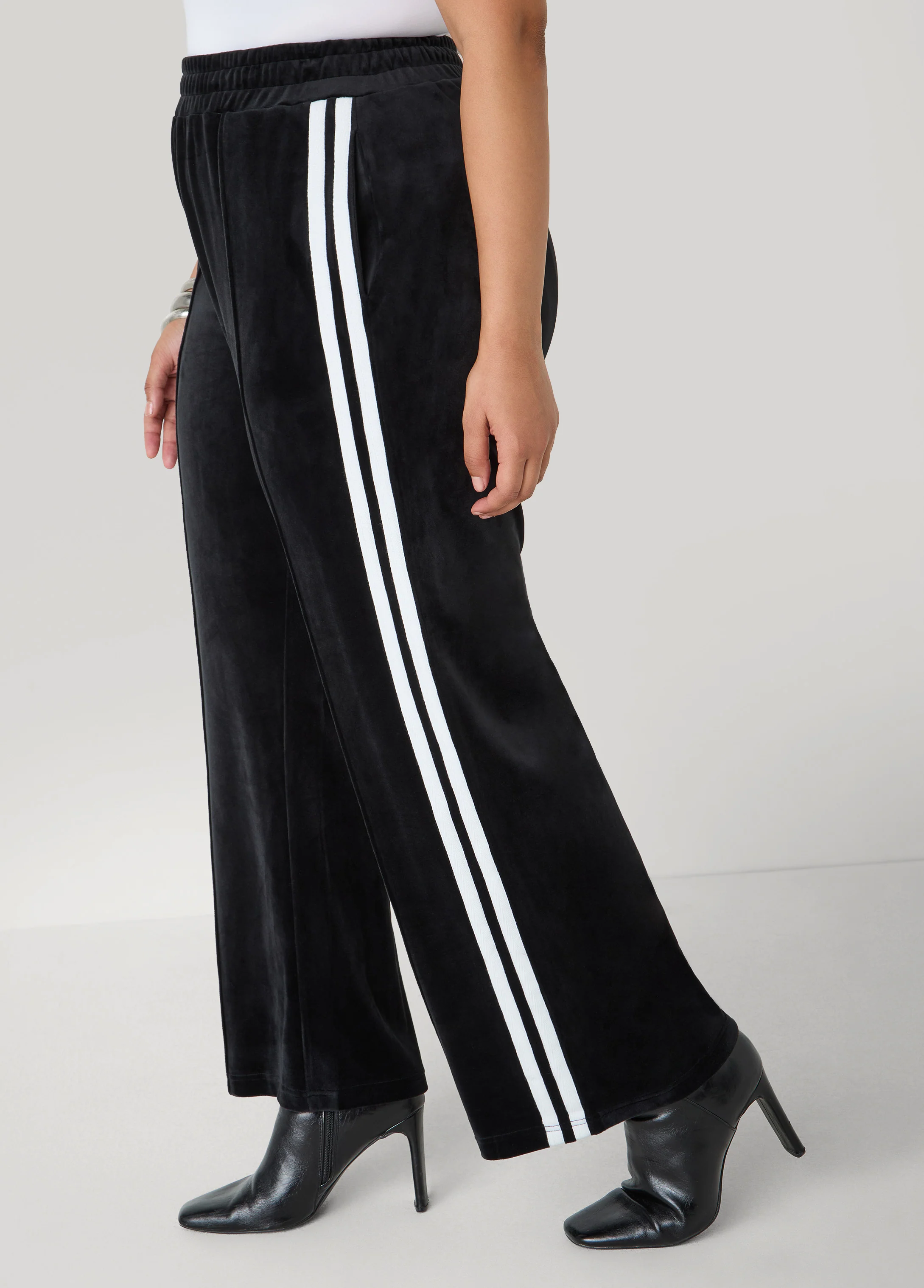 Stripe Trimmed Velour Track Pants - Image 3