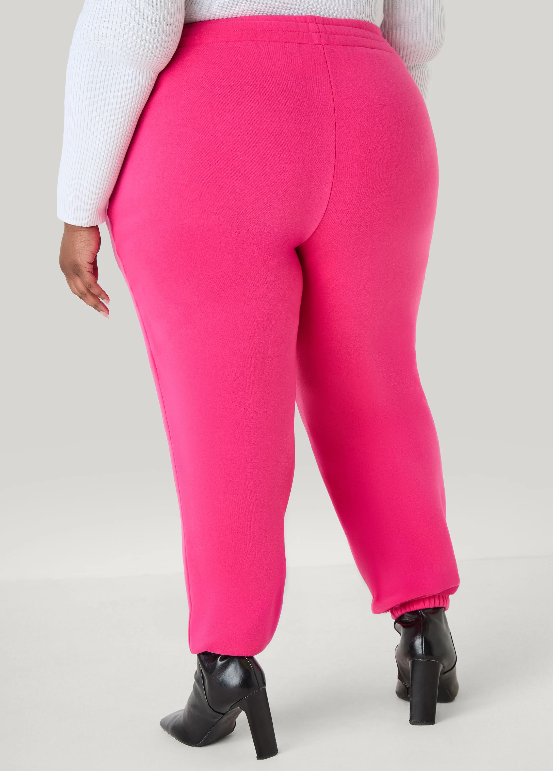 Mid Rise Piped Fleece Joggers - Image 10