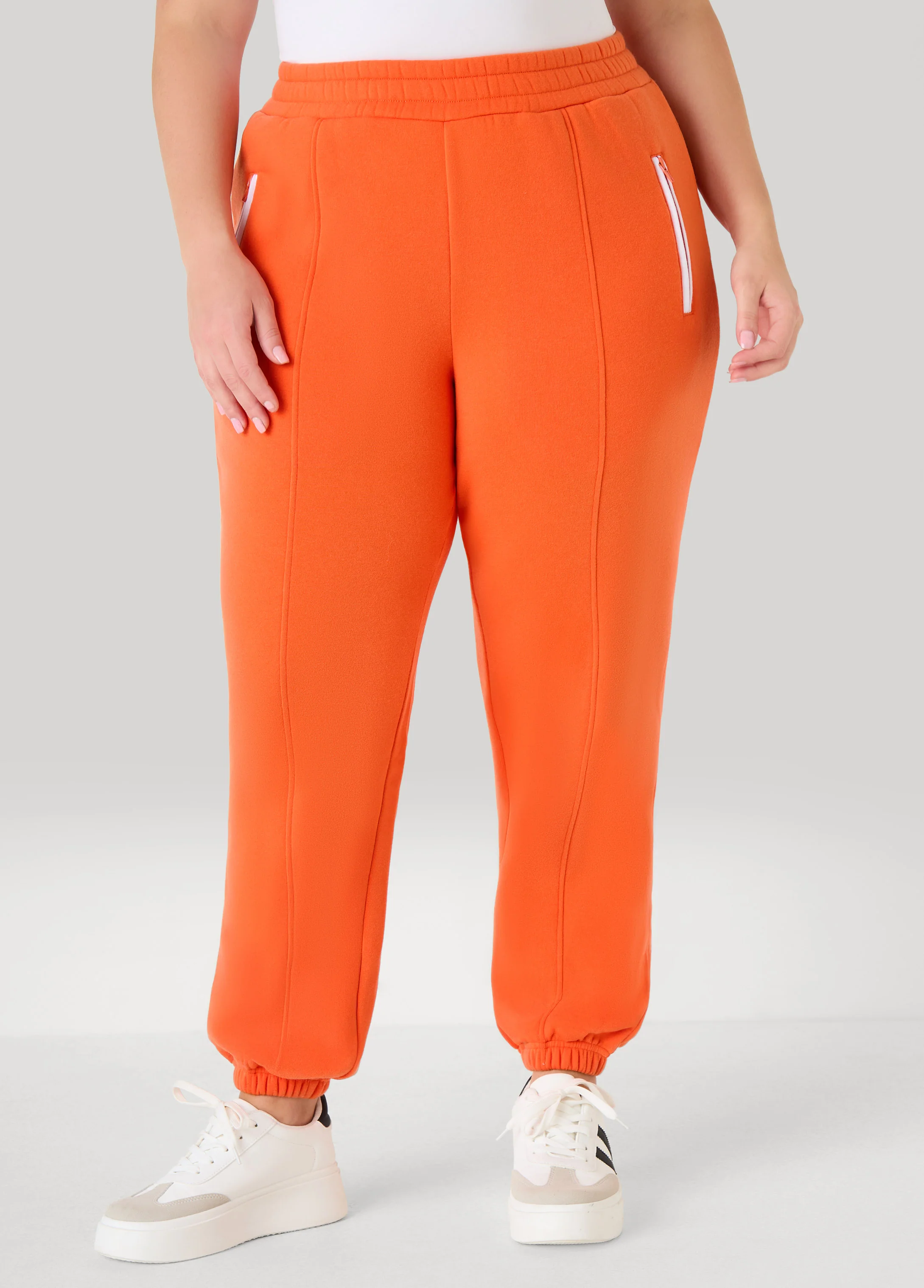 Mid Rise Piped Fleece Joggers - Image 13