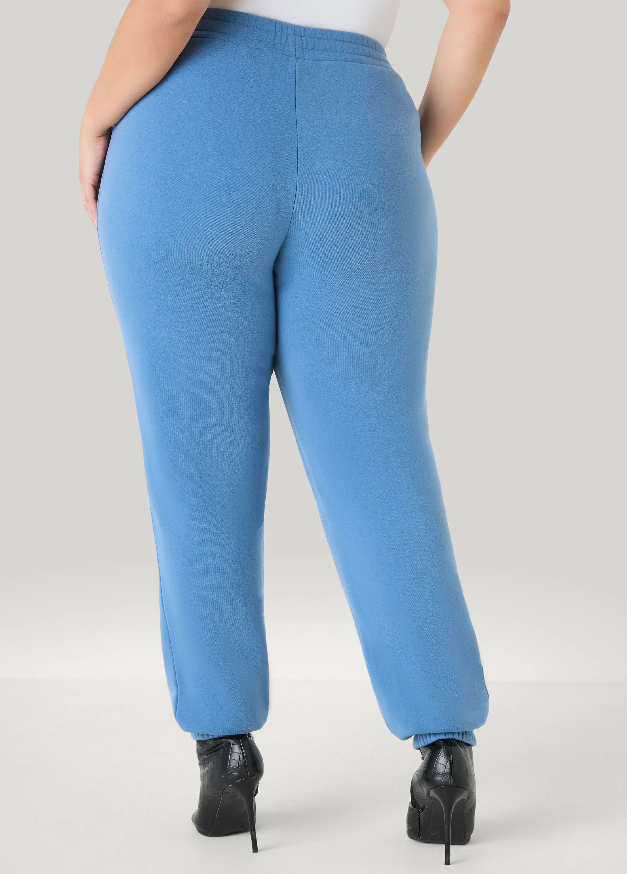 Mid Rise Piped Fleece Joggers - Image 2