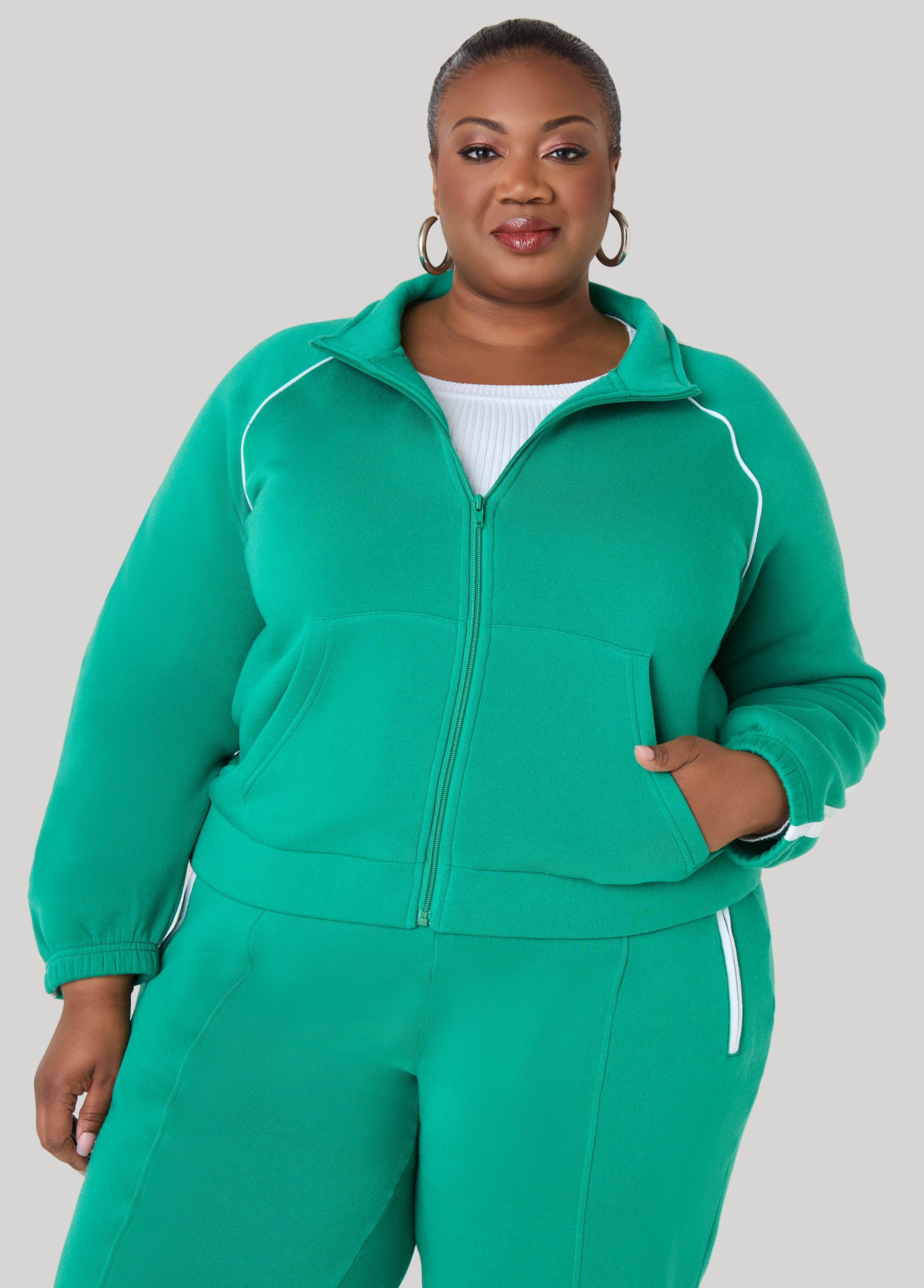 Piped Zip Front Track Jacket - Image 6