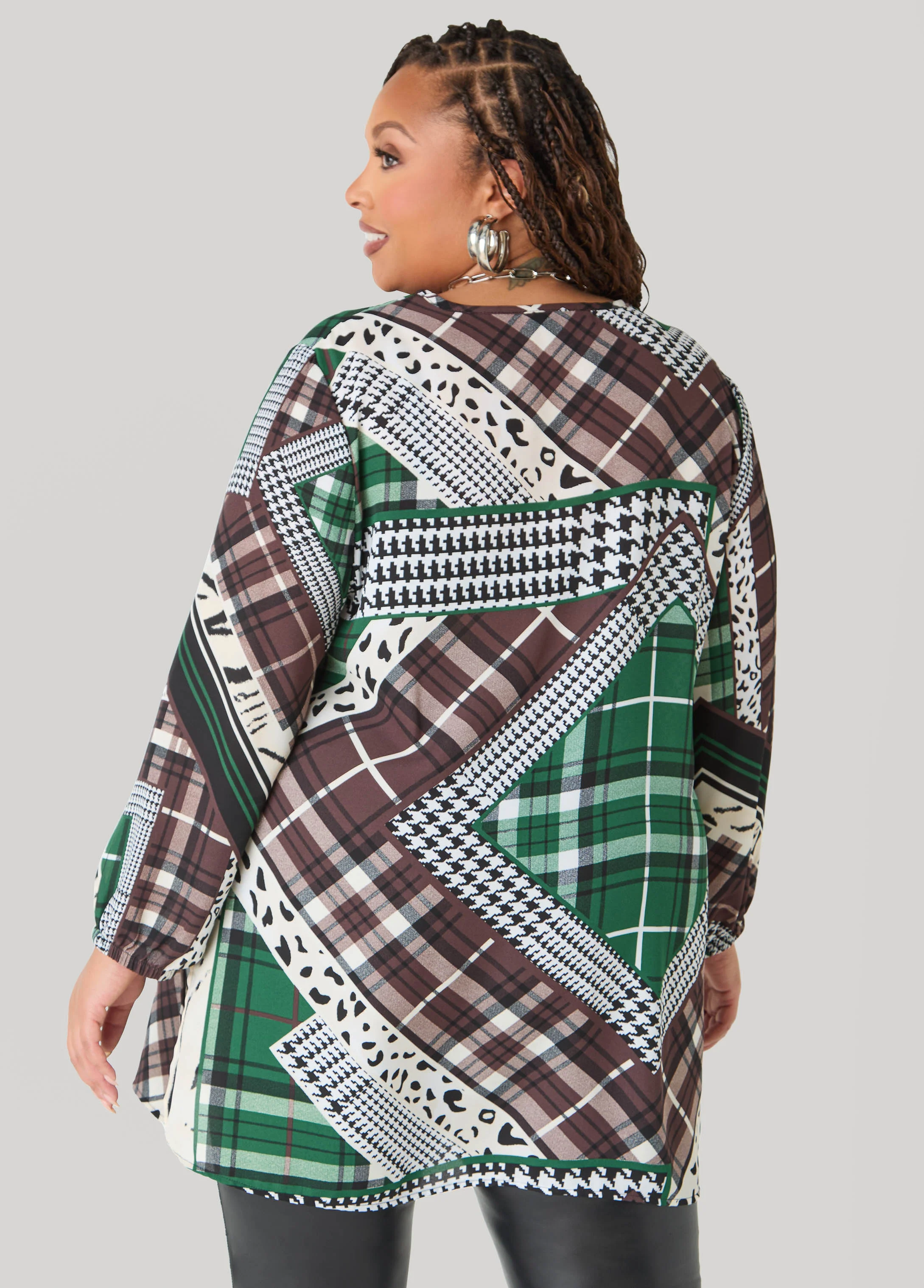Printed V Neck Tunic - Image 2