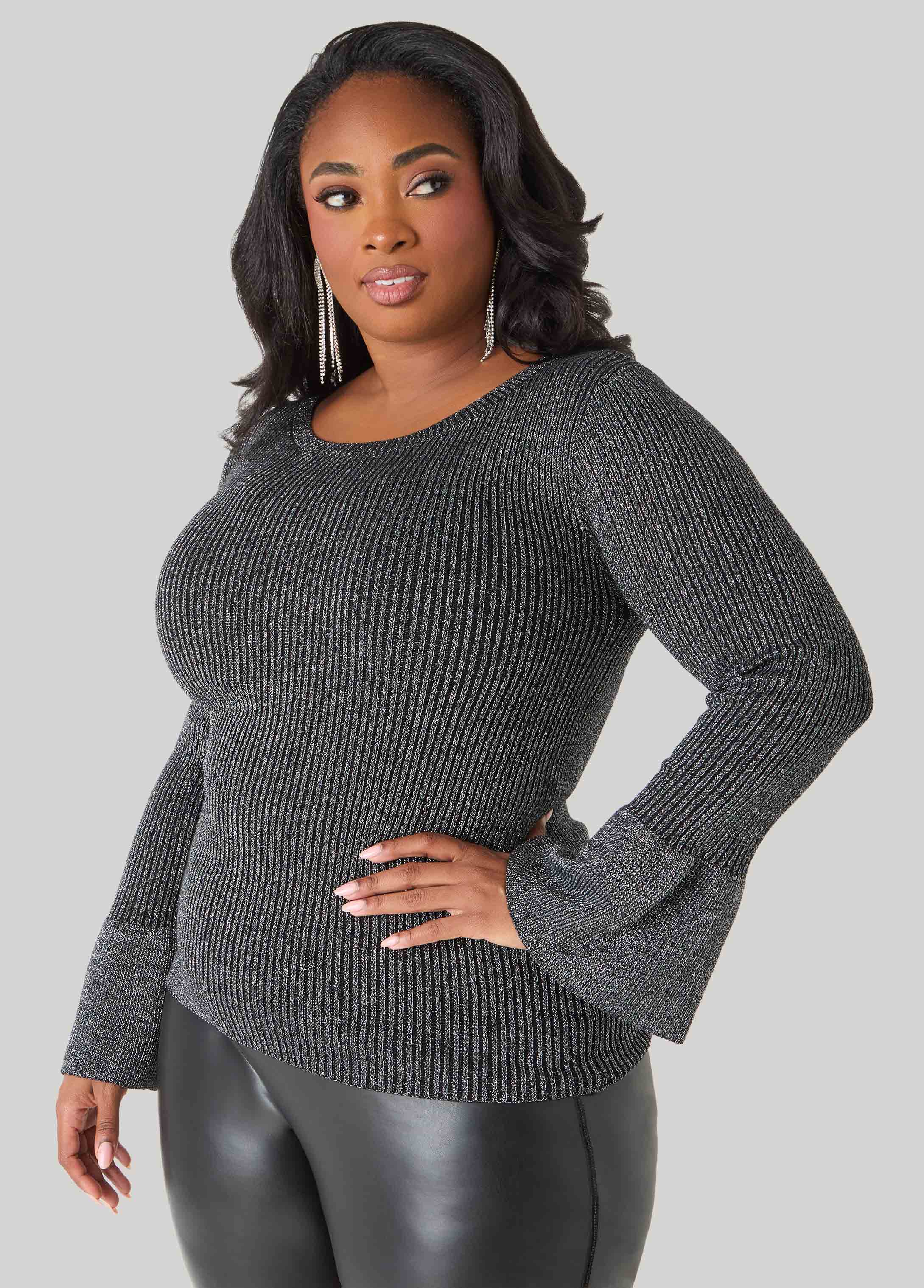 Lurex™ Bell Sleeve Sweater - Image 4