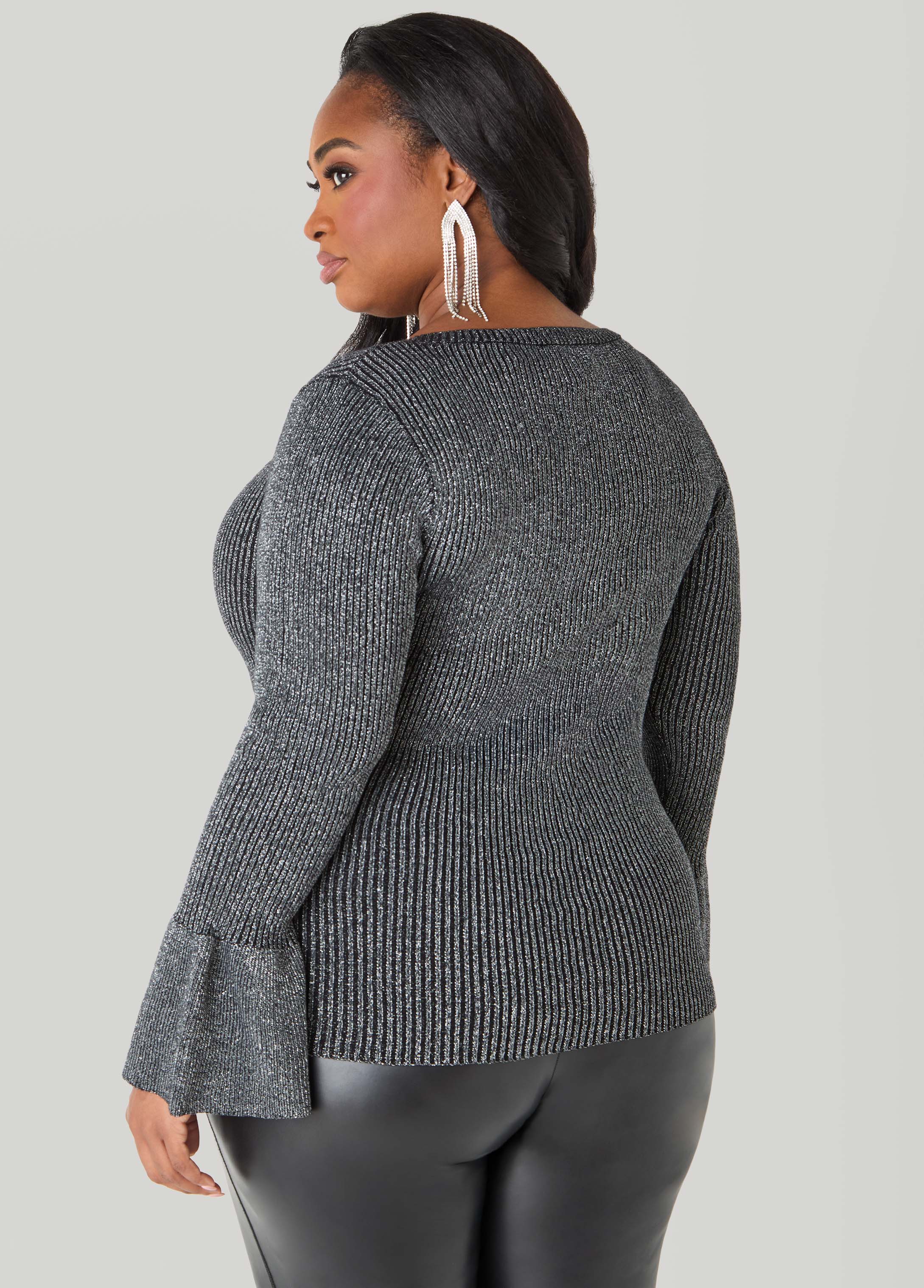 Lurex™ Bell Sleeve Sweater - Image 5