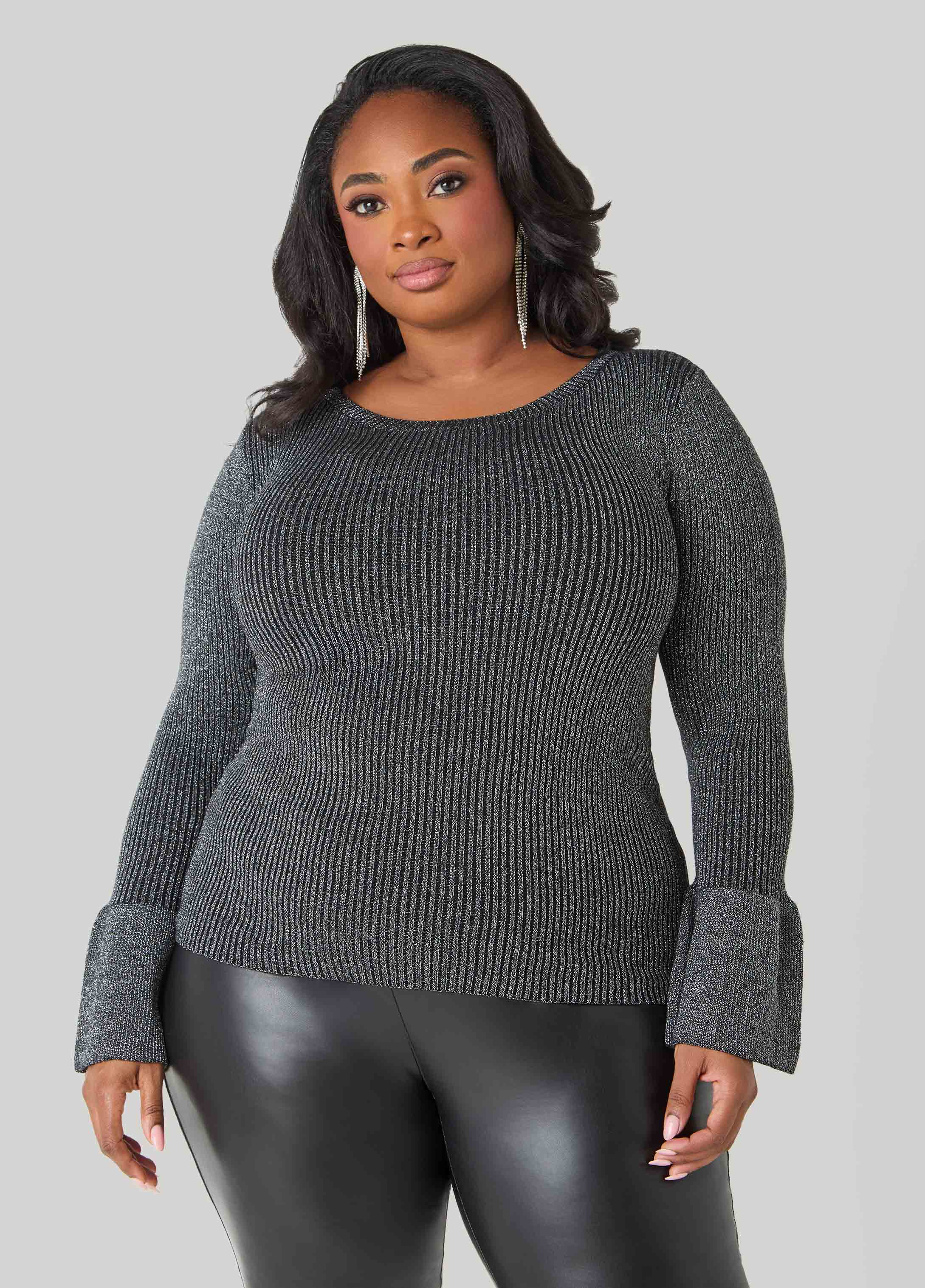 Lurex™ Bell Sleeve Sweater - Image 7