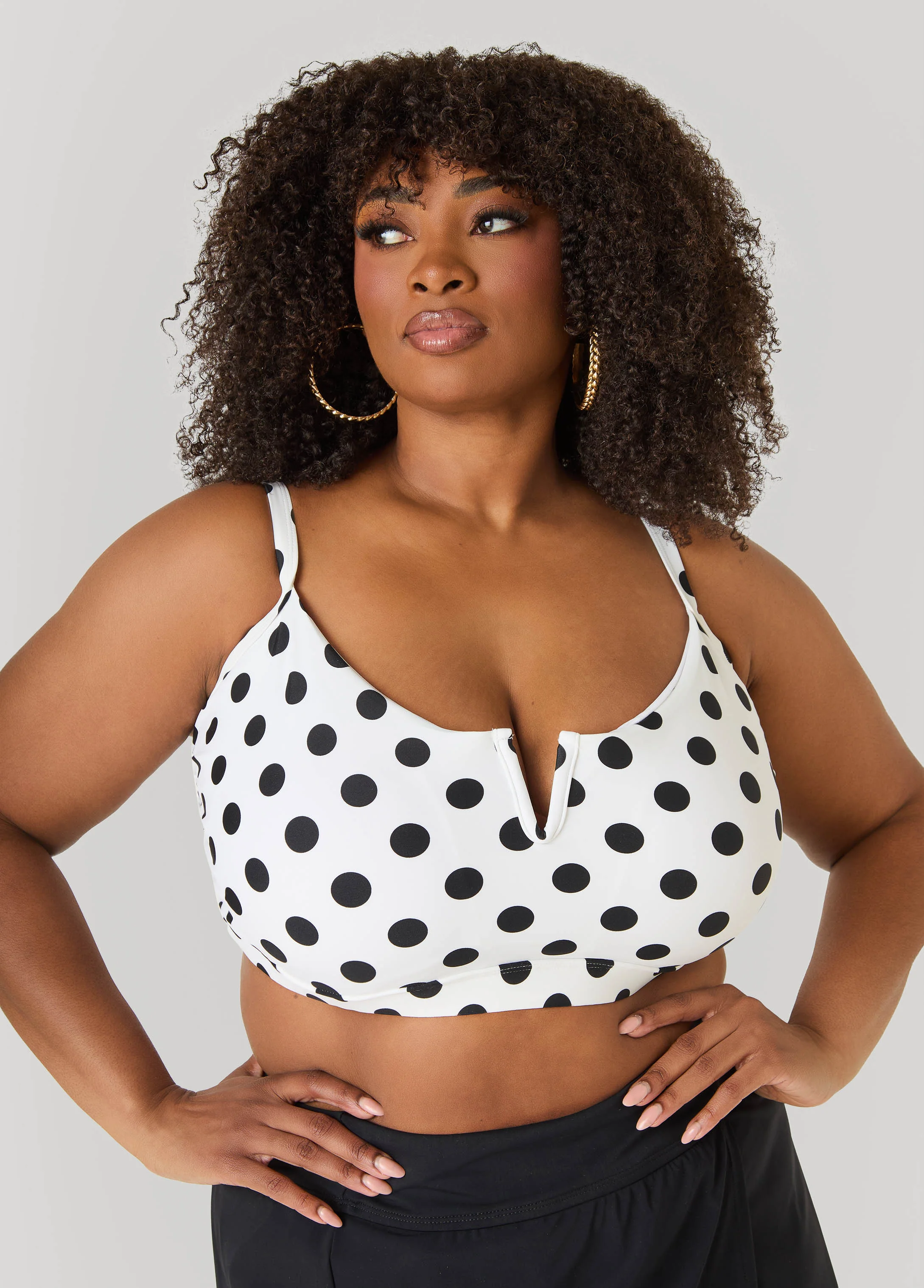 Polka Dot U Ring Bikini Top - Image 4