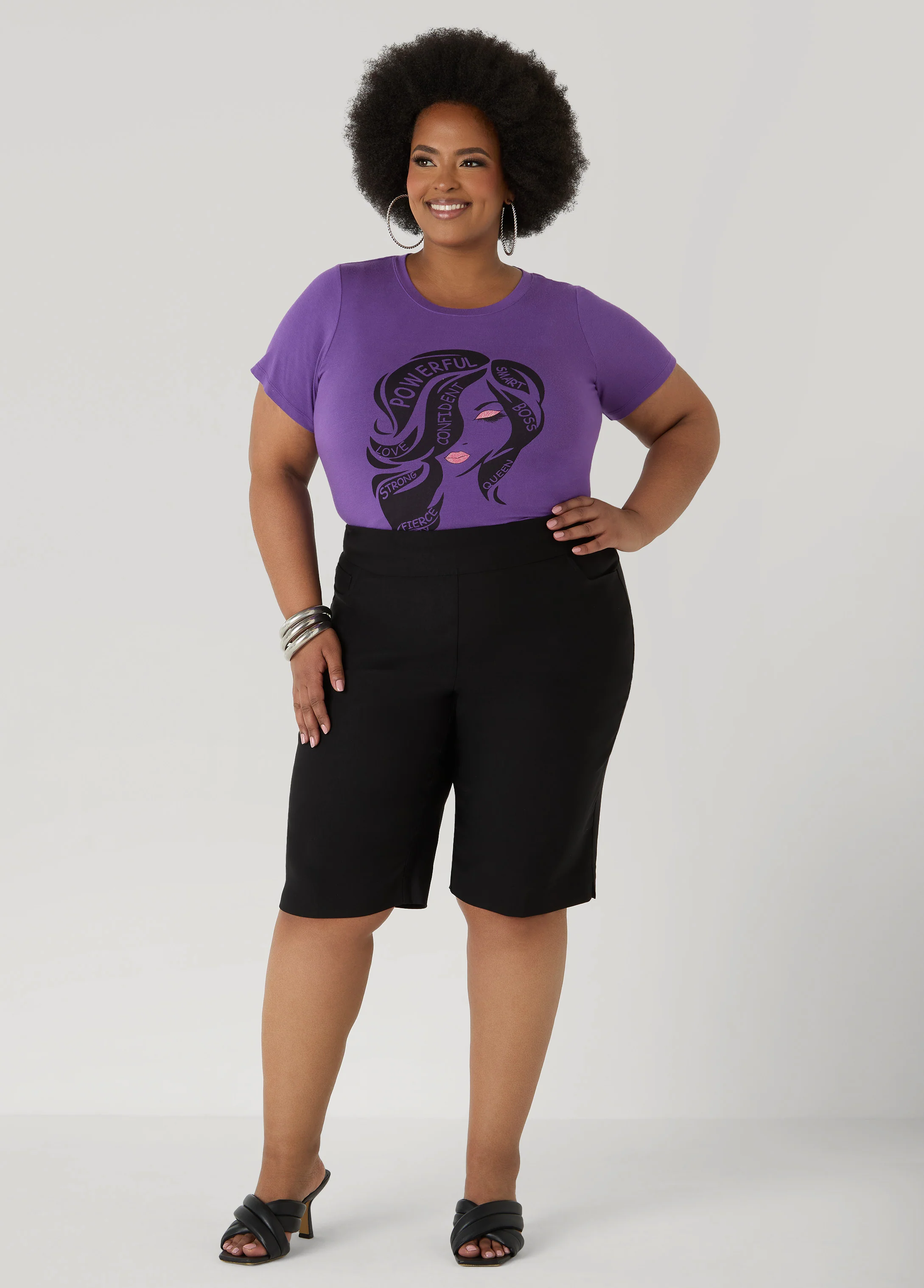 Powerful Glittered Graphic Tee - Image 3