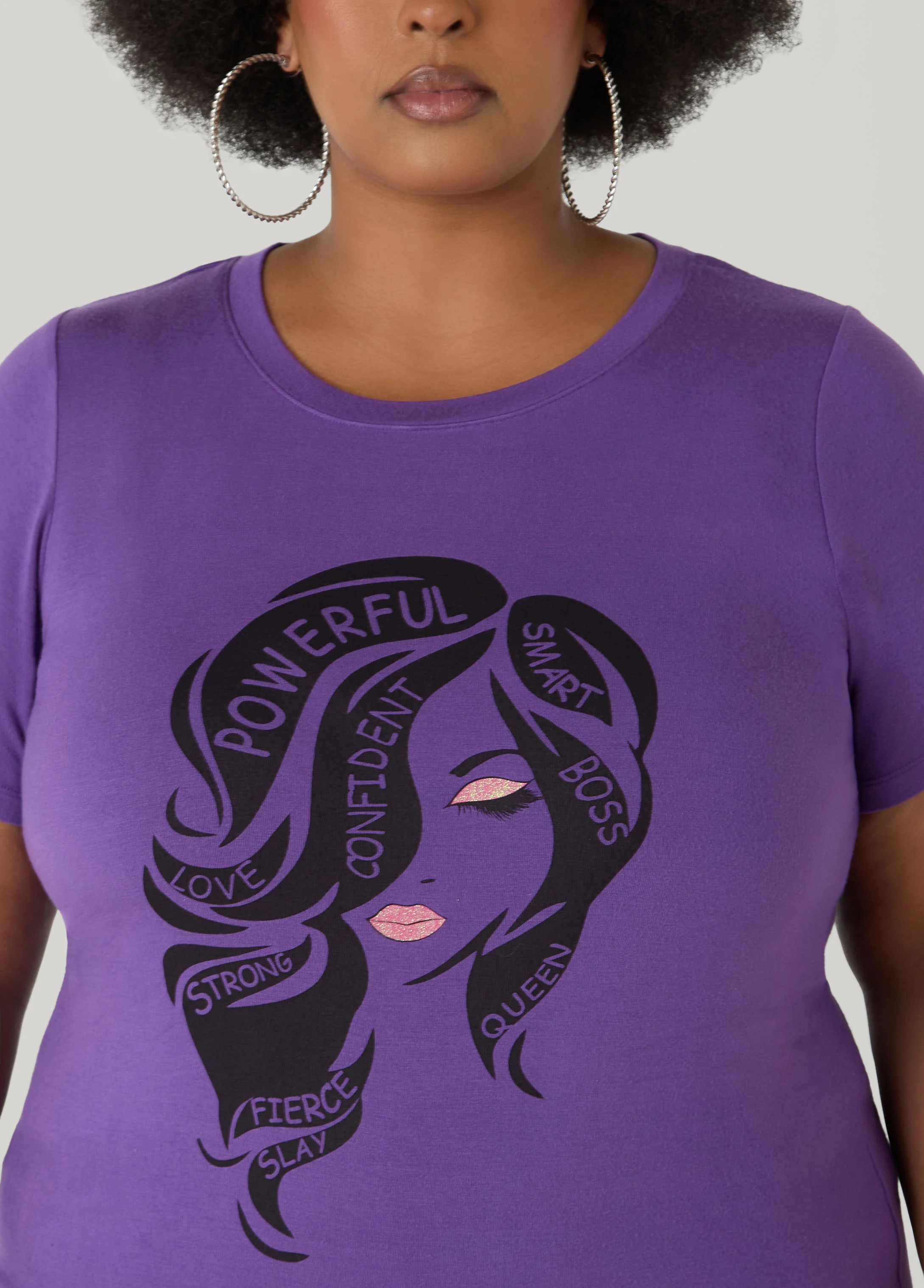 Powerful Glittered Graphic Tee - Image 4