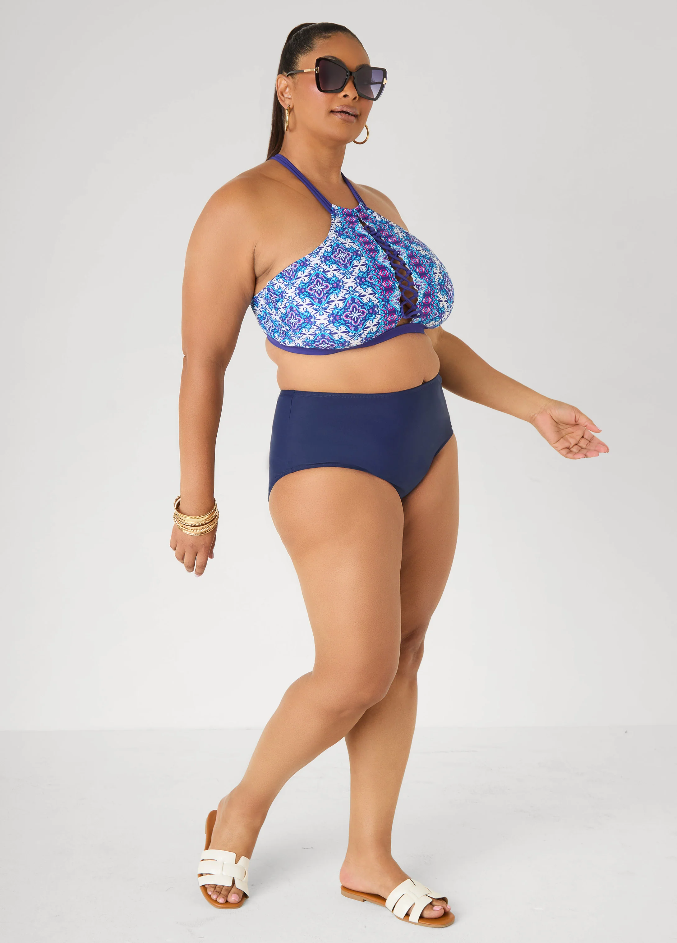 Printed Halter Bikini Top - Image 3