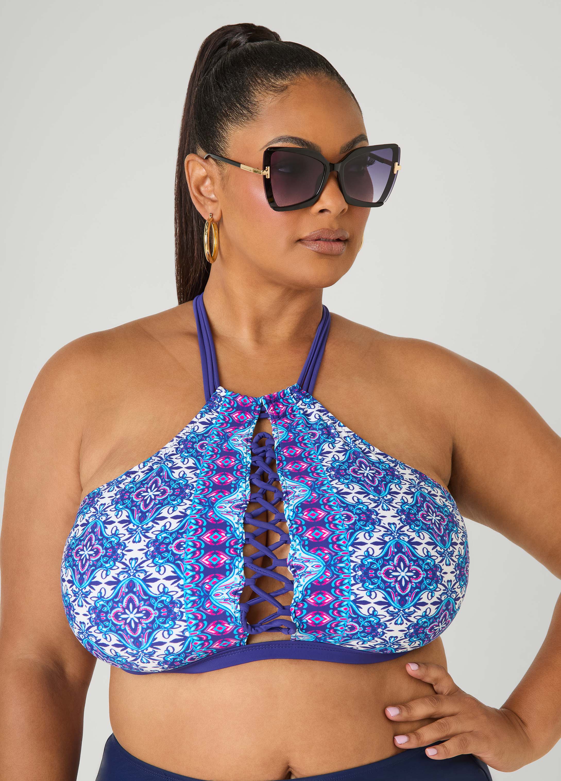 Printed Halter Bikini Top - Image 4