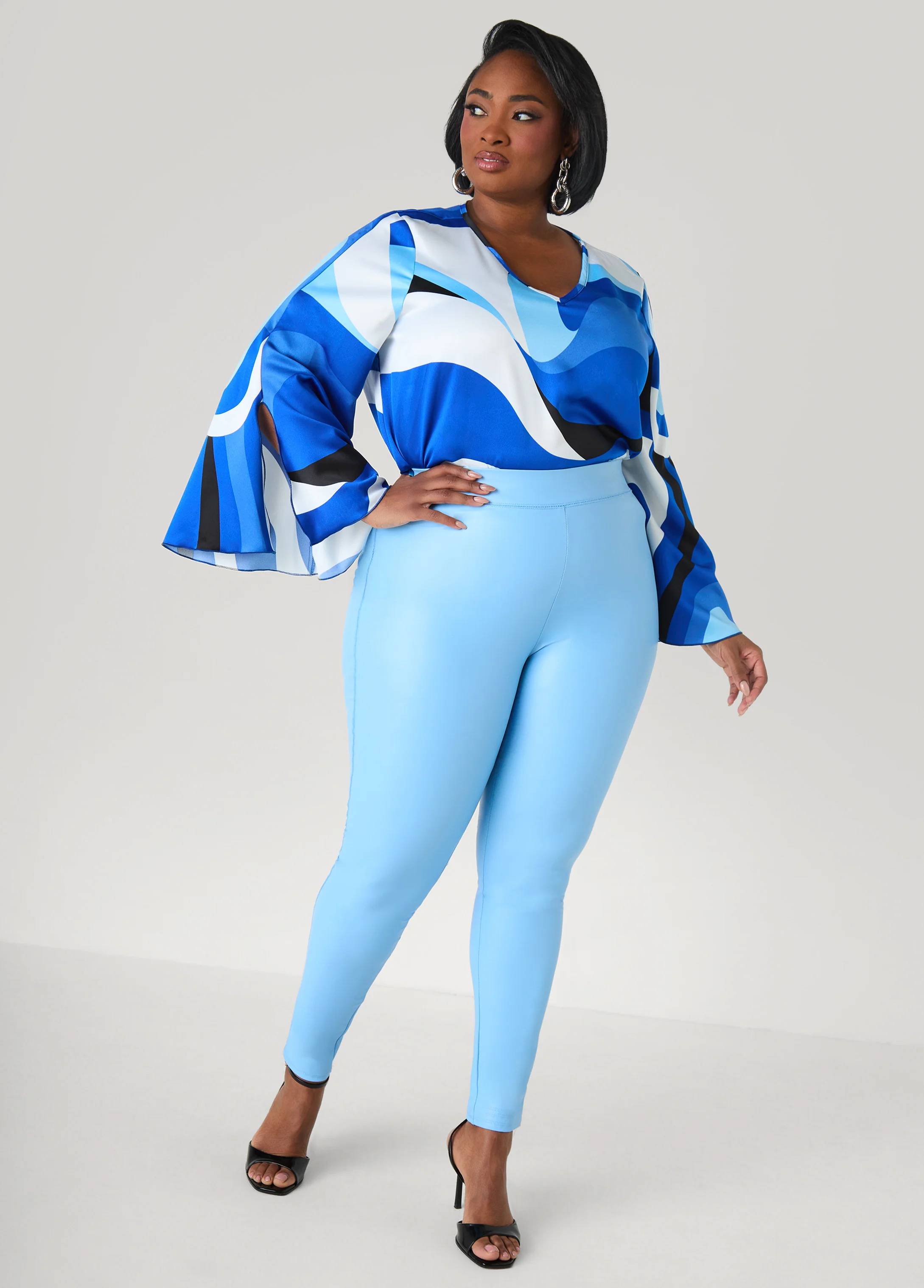 Swirl Print Satin Blouse - Image 3