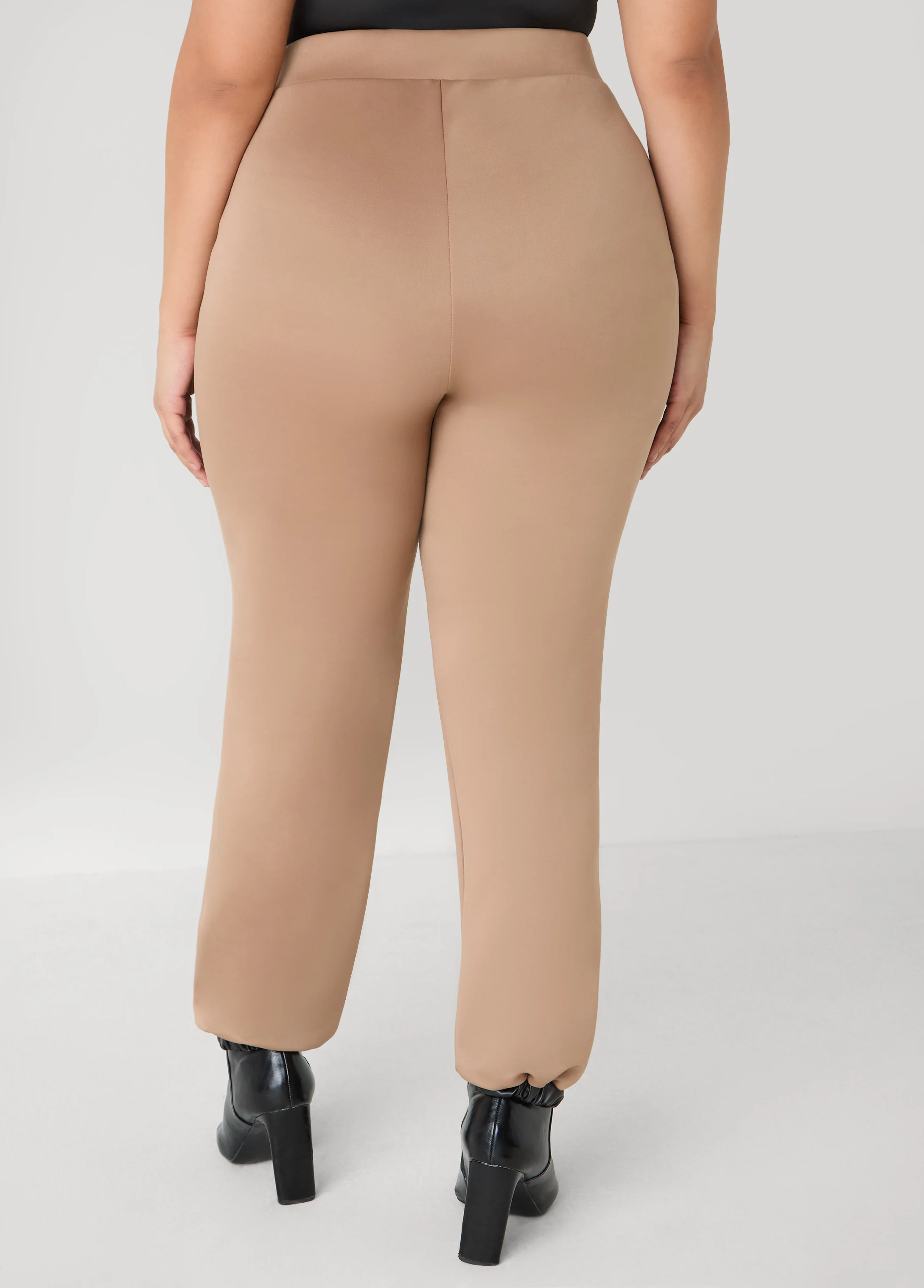 Faux Leather Paneled Joggers - Image 2