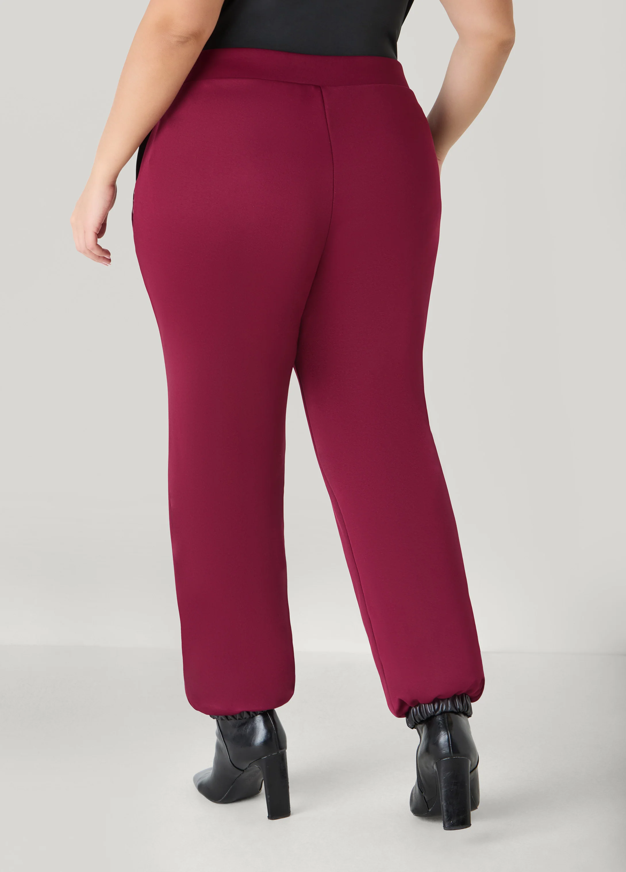 Faux Leather Paneled Joggers - Image 7