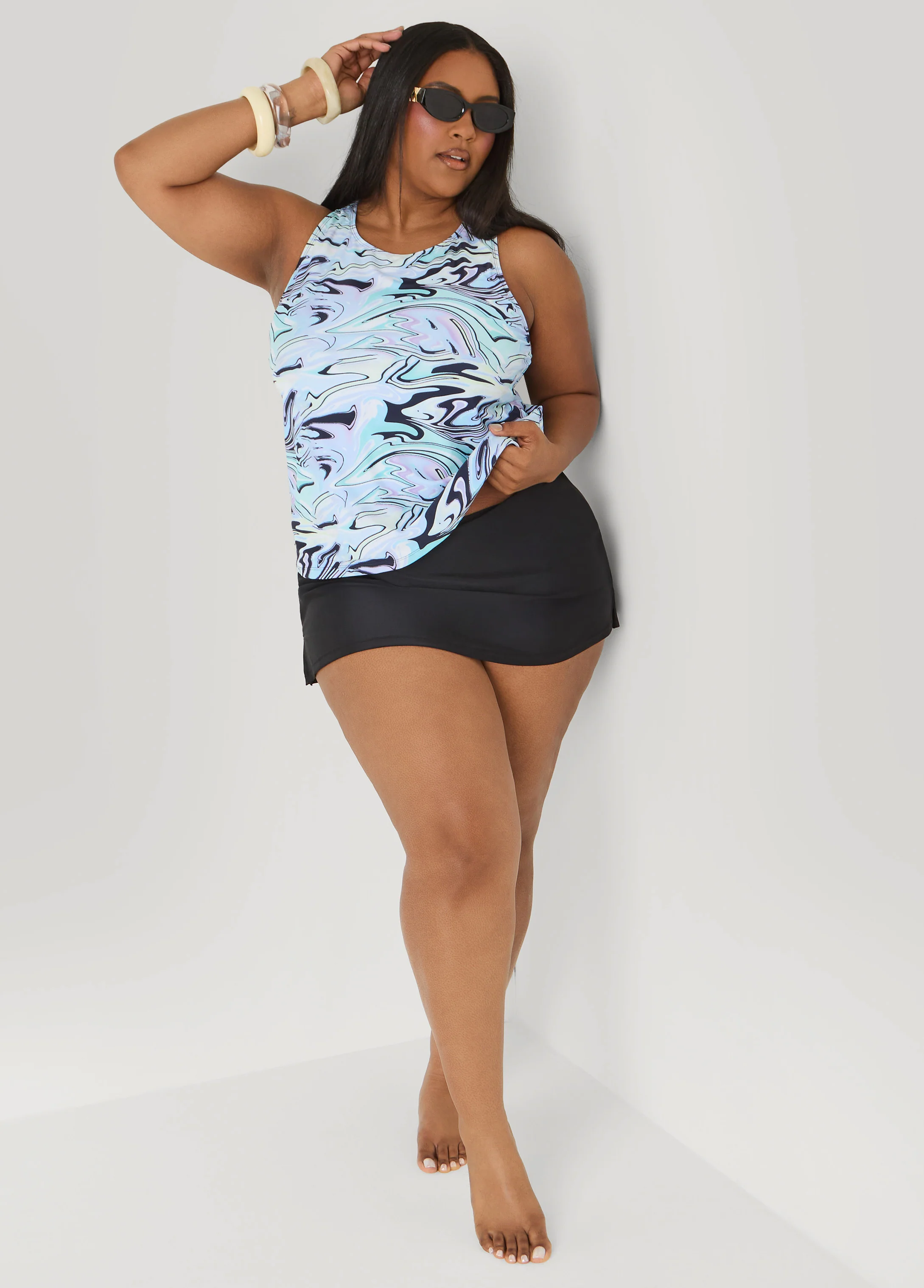 Swirl Print Tankini Set - Image 3