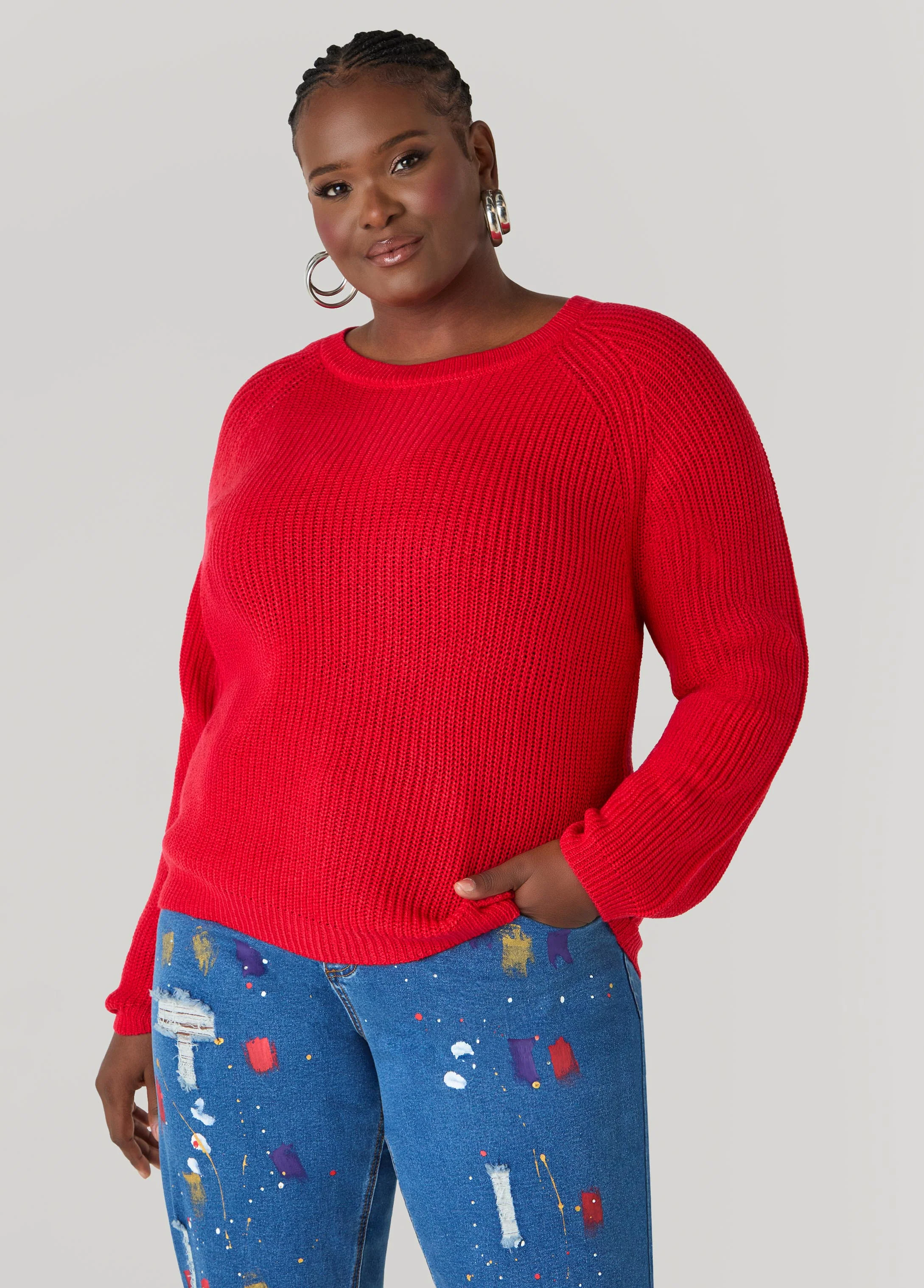 Ribbed Raglan Sweater - Image 10
