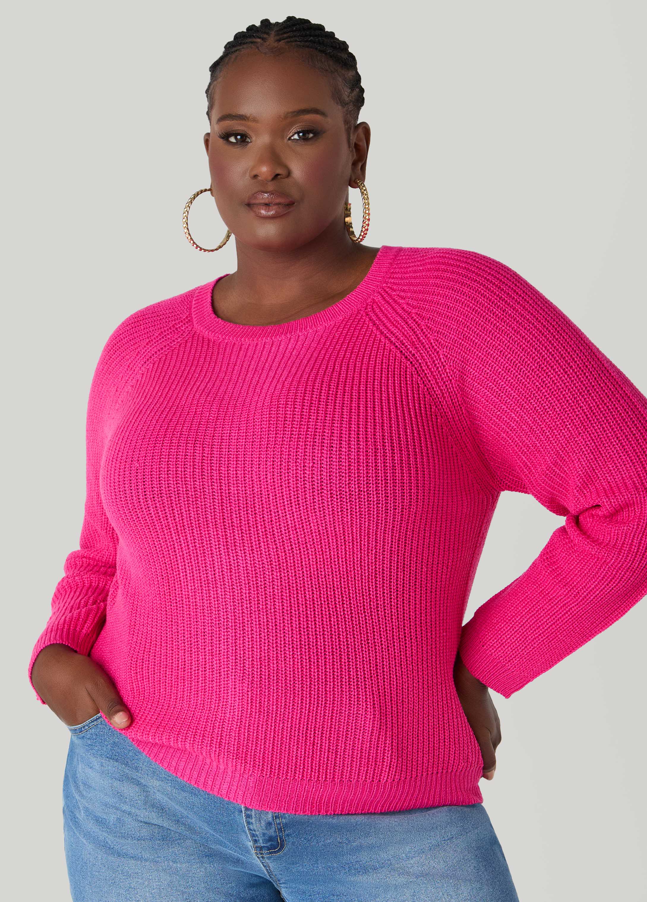 Ribbed Raglan Sweater - Image 11