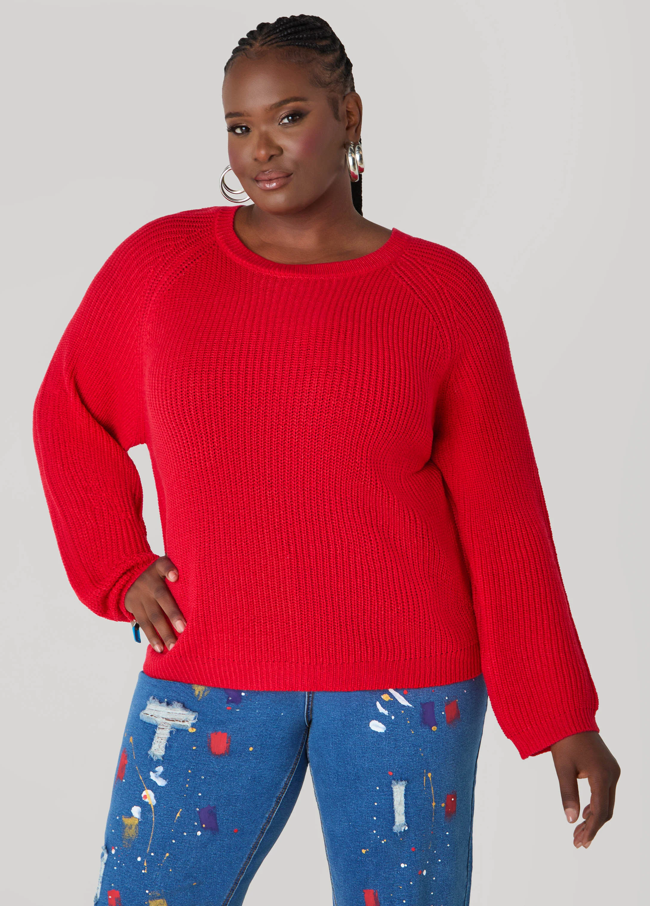 Ribbed Raglan Sweater - Image 7