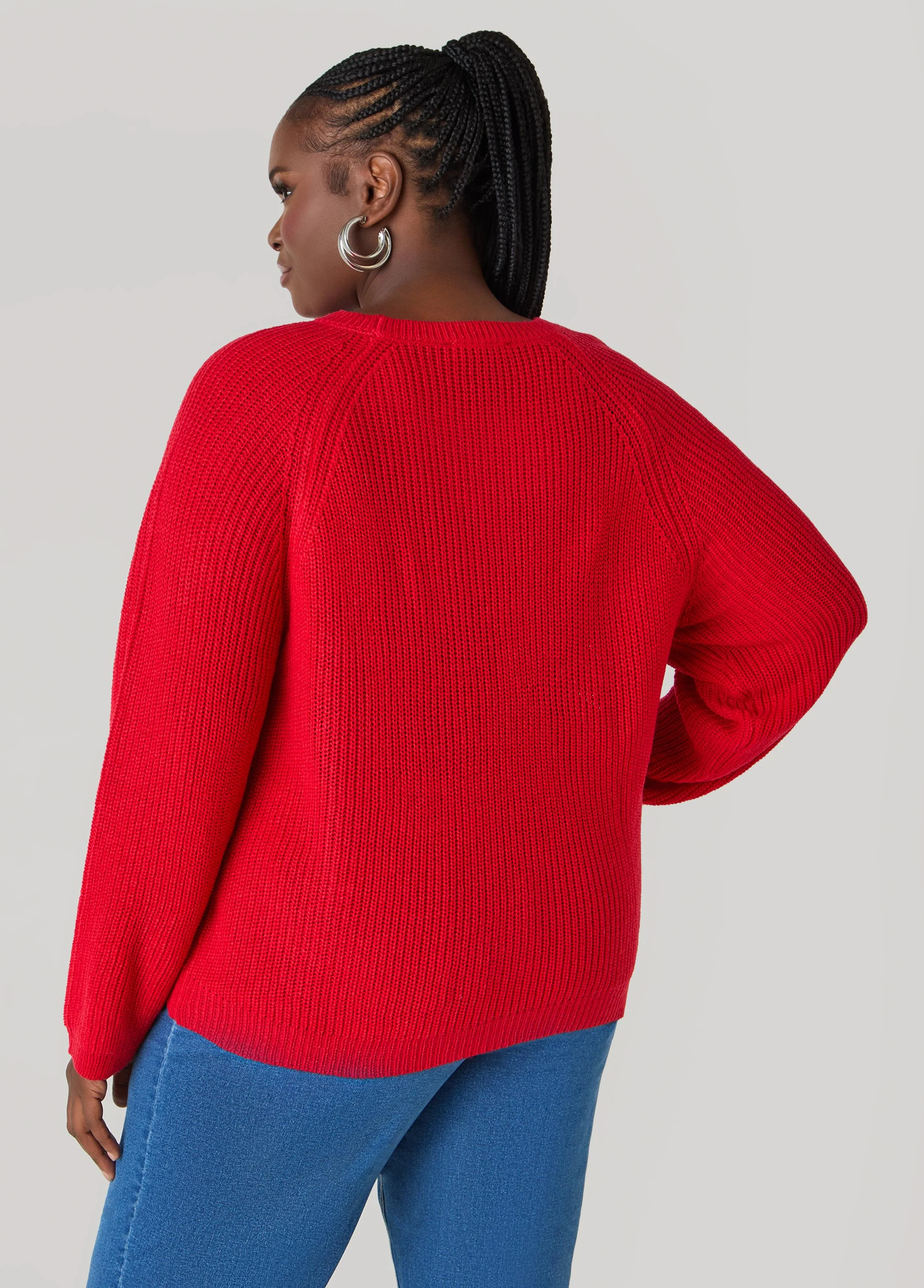 Ribbed Raglan Sweater - Image 8