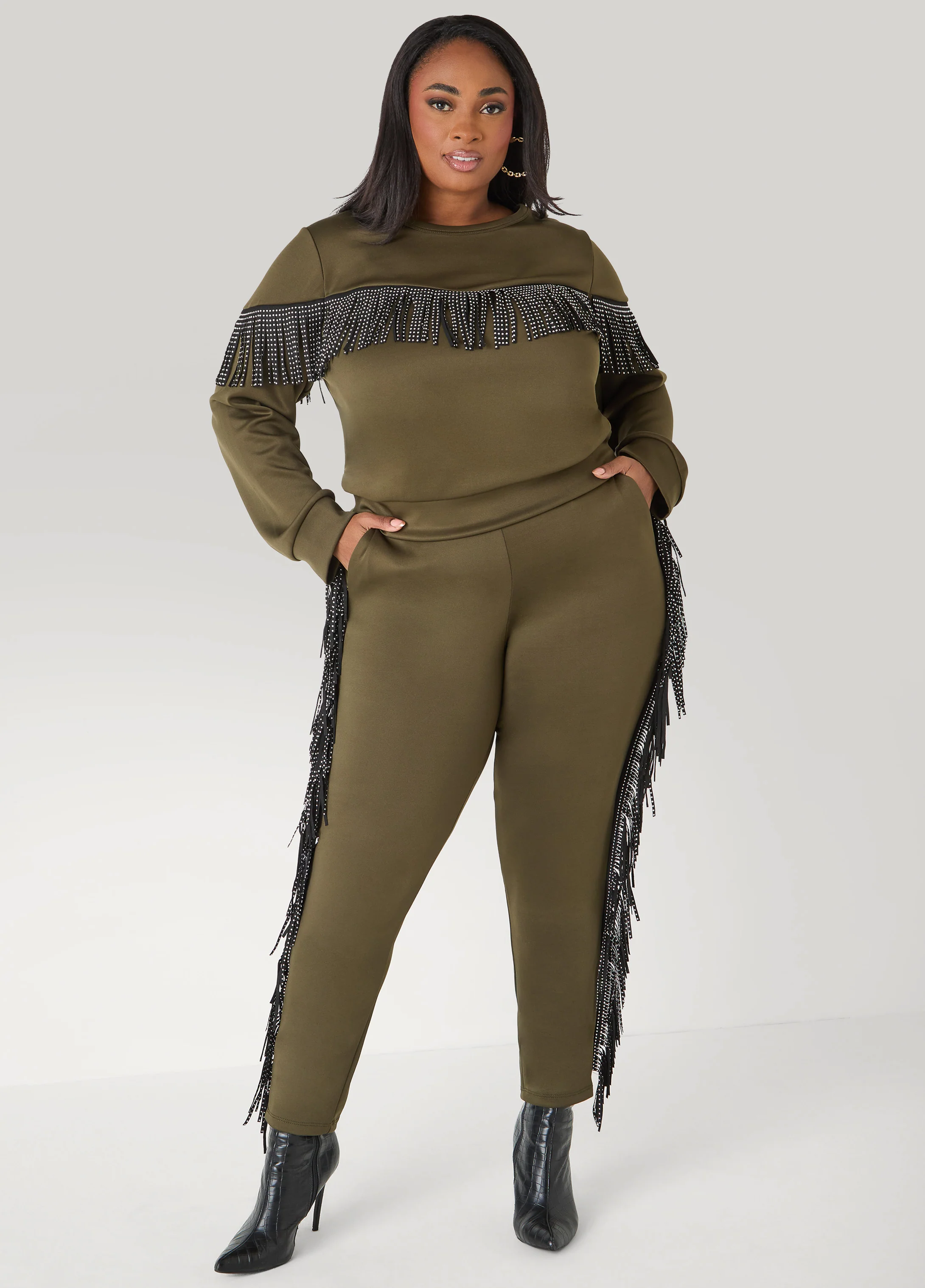Studded Fringed Pullover - Image 3