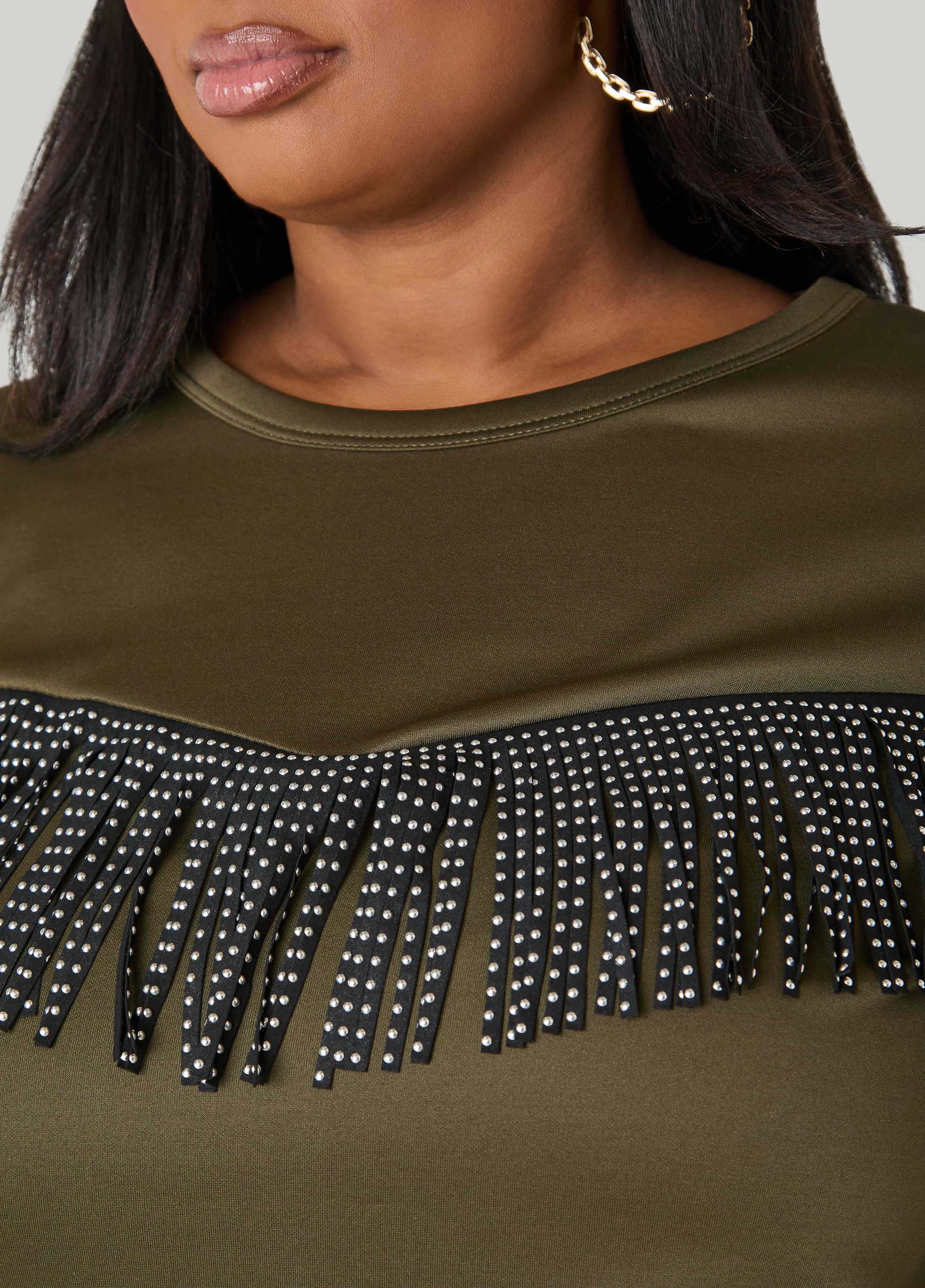 Studded Fringed Pullover - Image 4